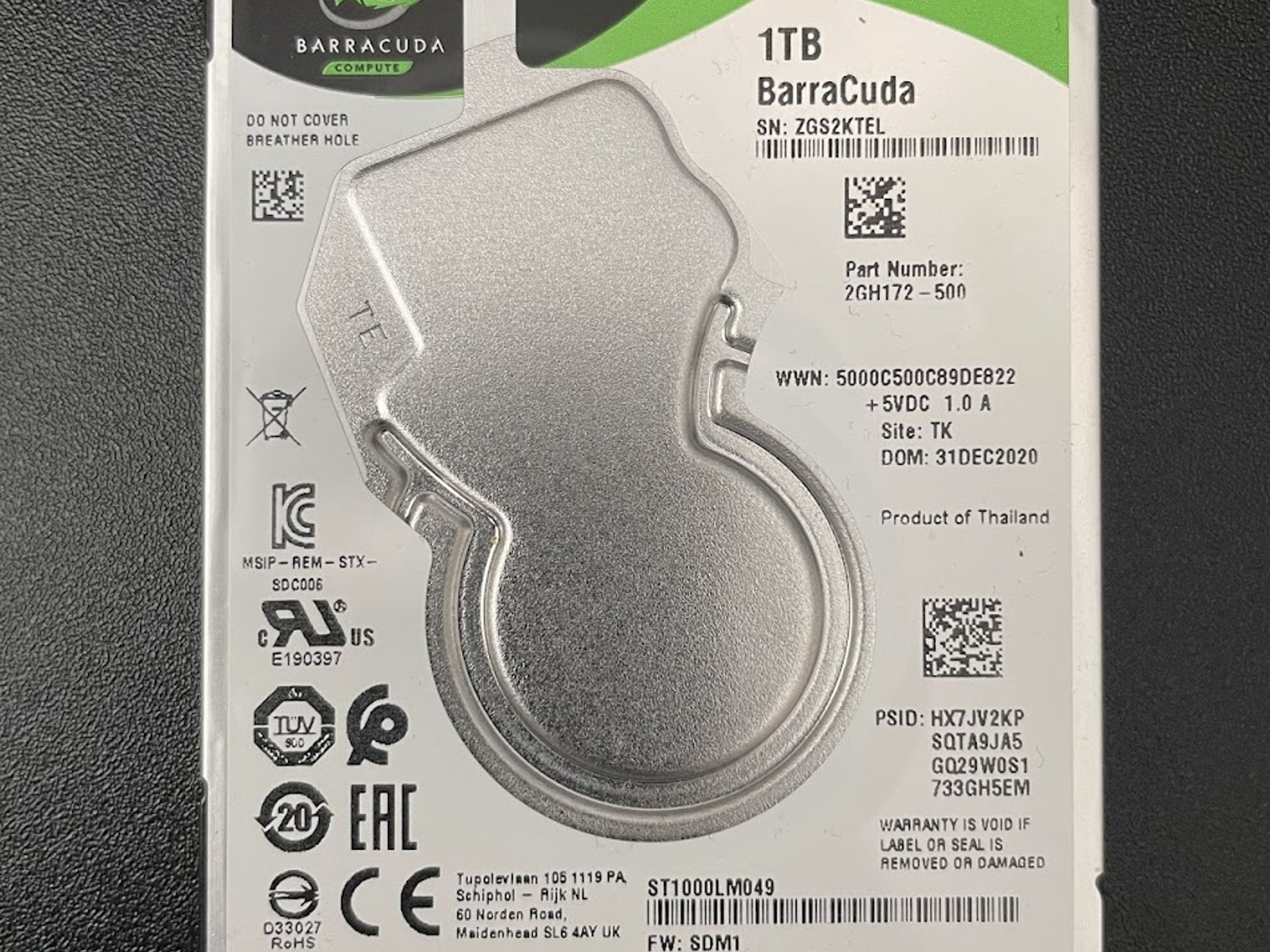 USED - Seagate 1TB BarraCuda 7200 RPM 128MB Cache SATA 6.0Gb/s 2.5" Laptop Internal HDD ST1000LM049
