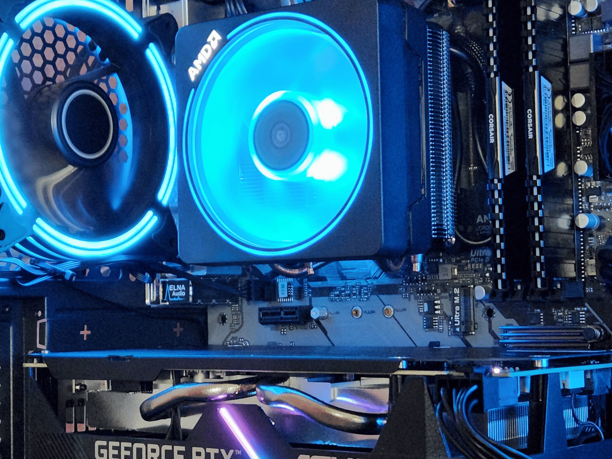 Ryzen 2600X with RTX 2060.  B450m, 16Gb Ram, 2TB storage, RGB!
