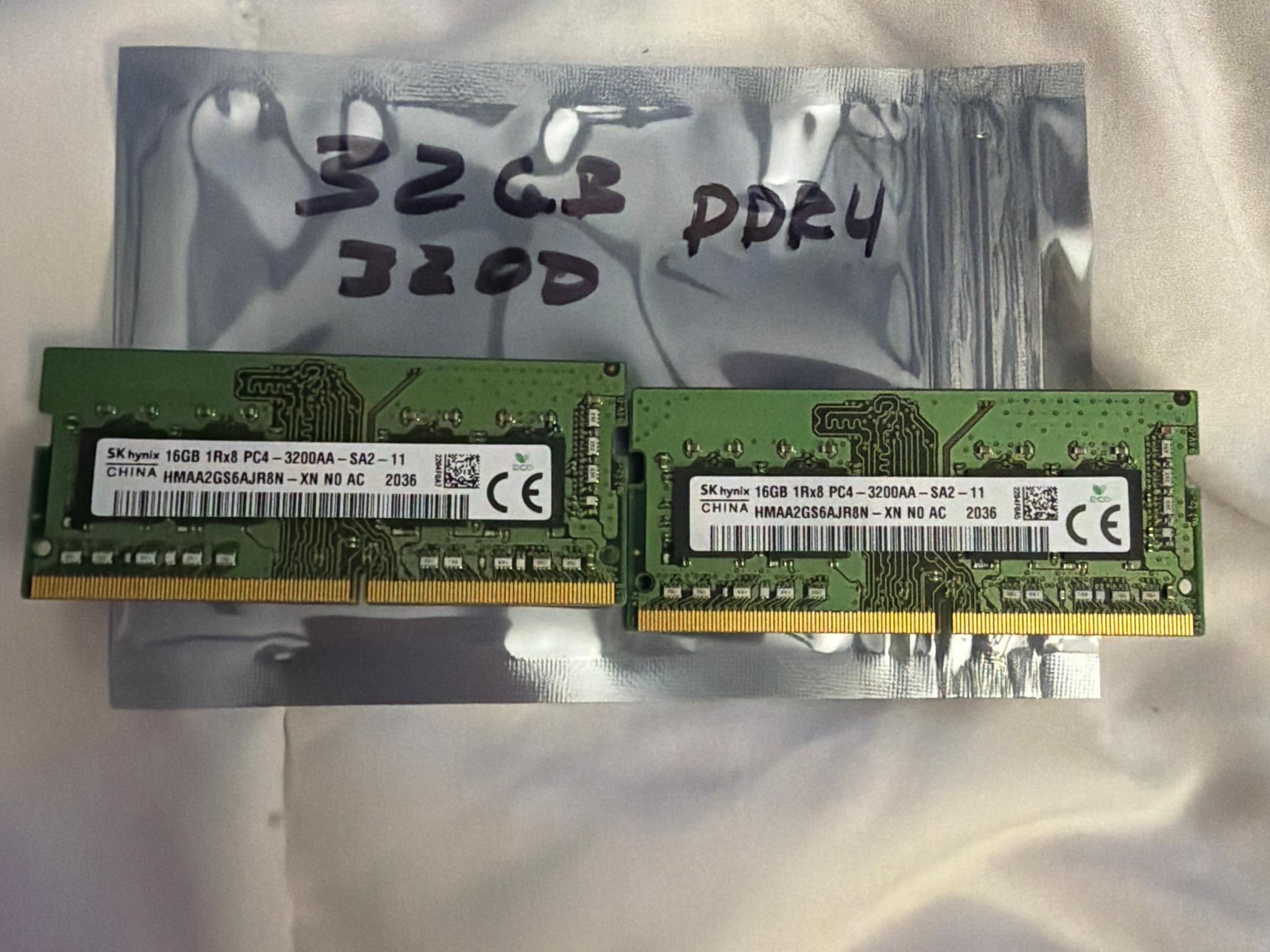 SK Hynix 32GB 3200mt/s DDR4 So-Dimm RAM dual channel kit