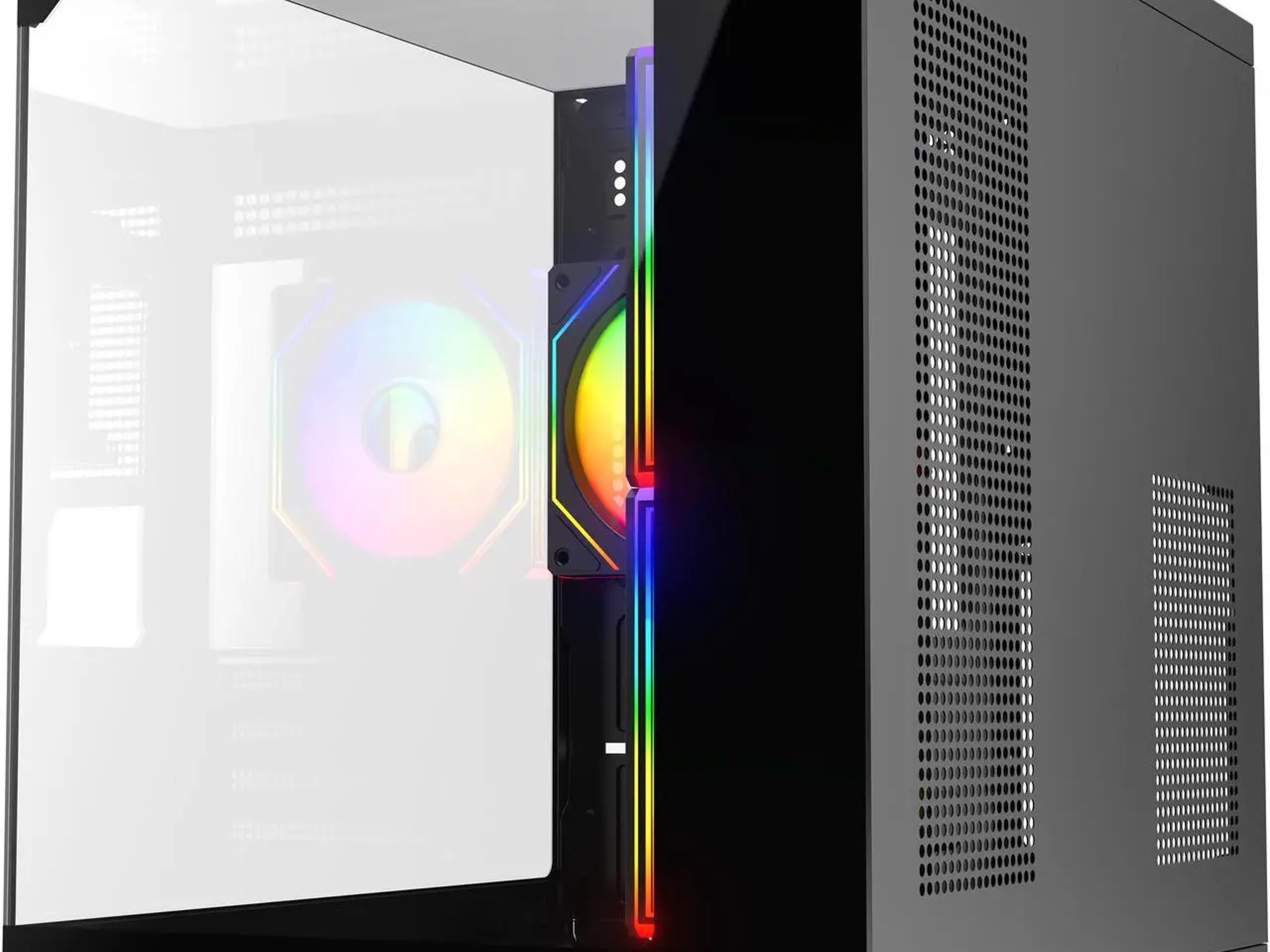 3 glass panel infinity fan case x3 120mm fans