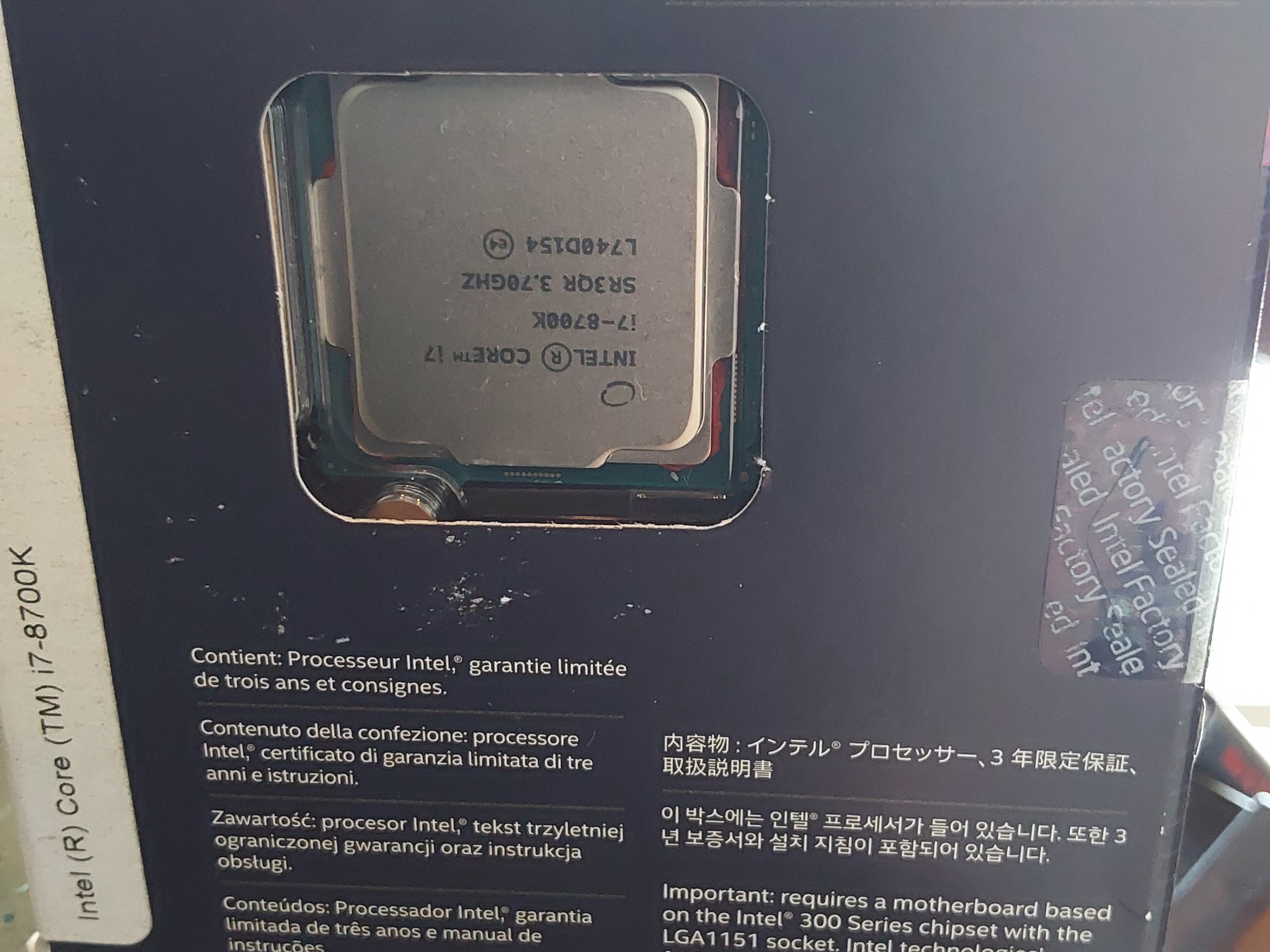 Intel Core i7-8700K Desktop Processor in Original Retail Box