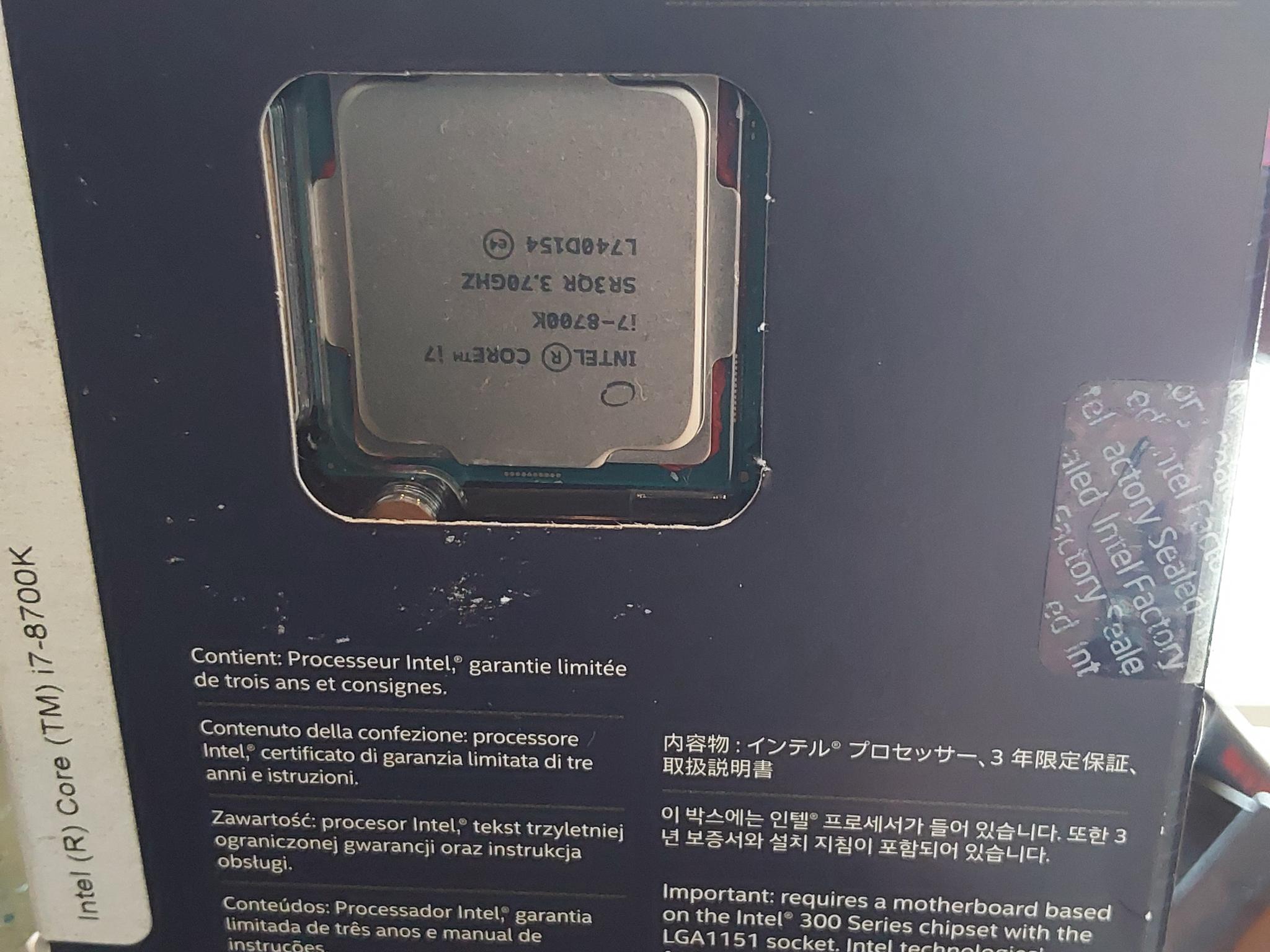 Intel Core i7-8700K Desktop Processor in Original Retail Box