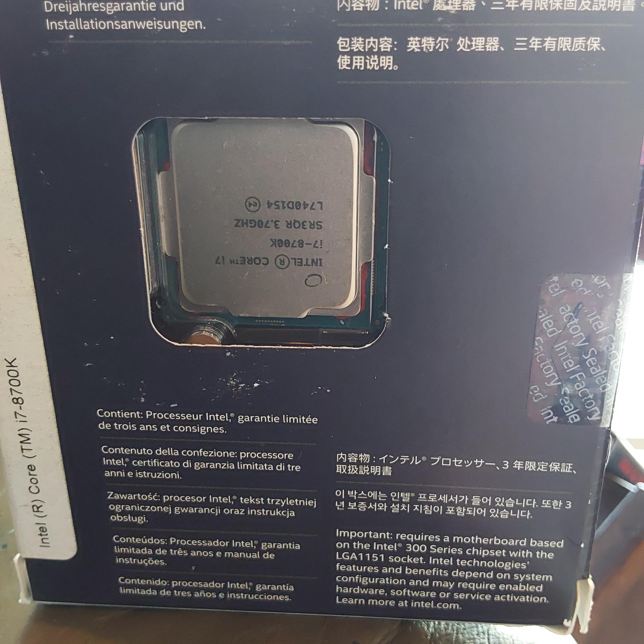 Intel Core i7-8700K Desktop Processor in Original Retail Box