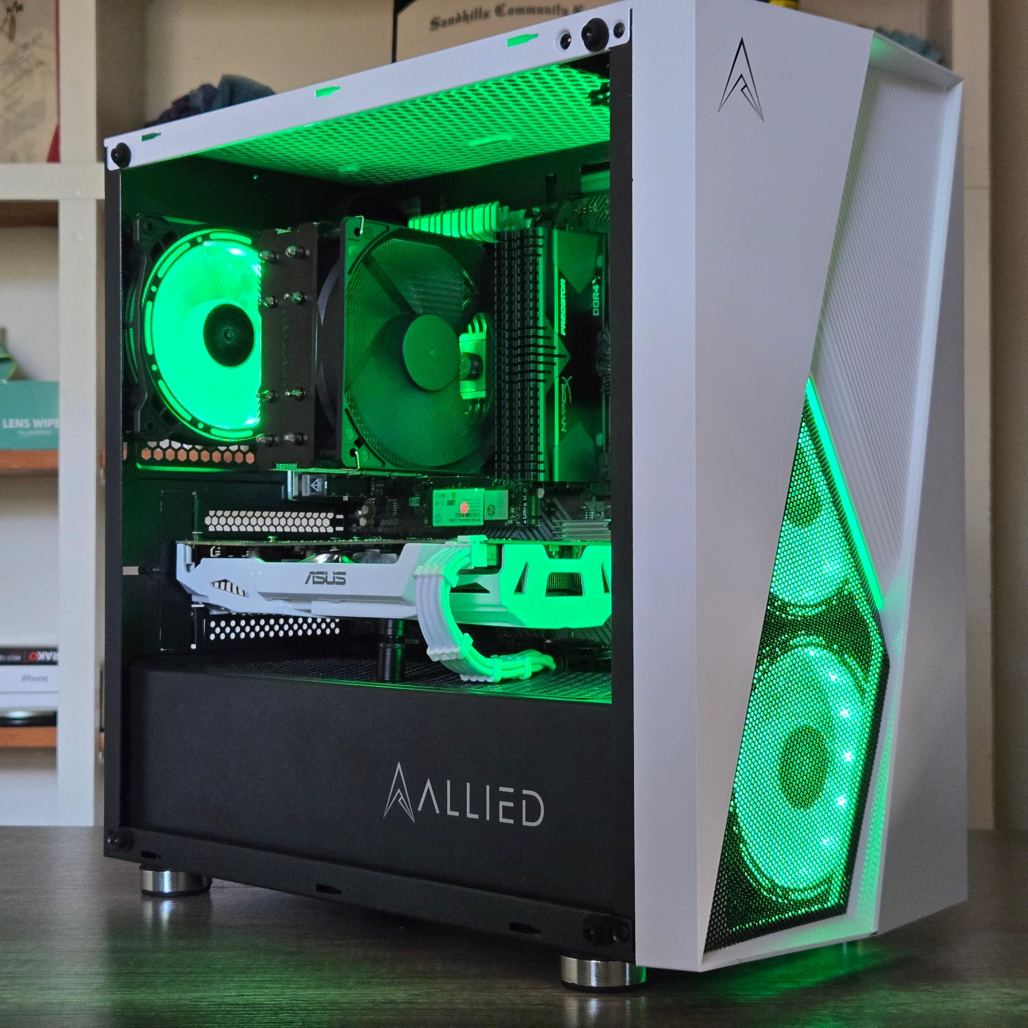 Black + White Gaming PC | Ryzen 5 2600 | GTX 1070 8GB | 16GB | 1TB