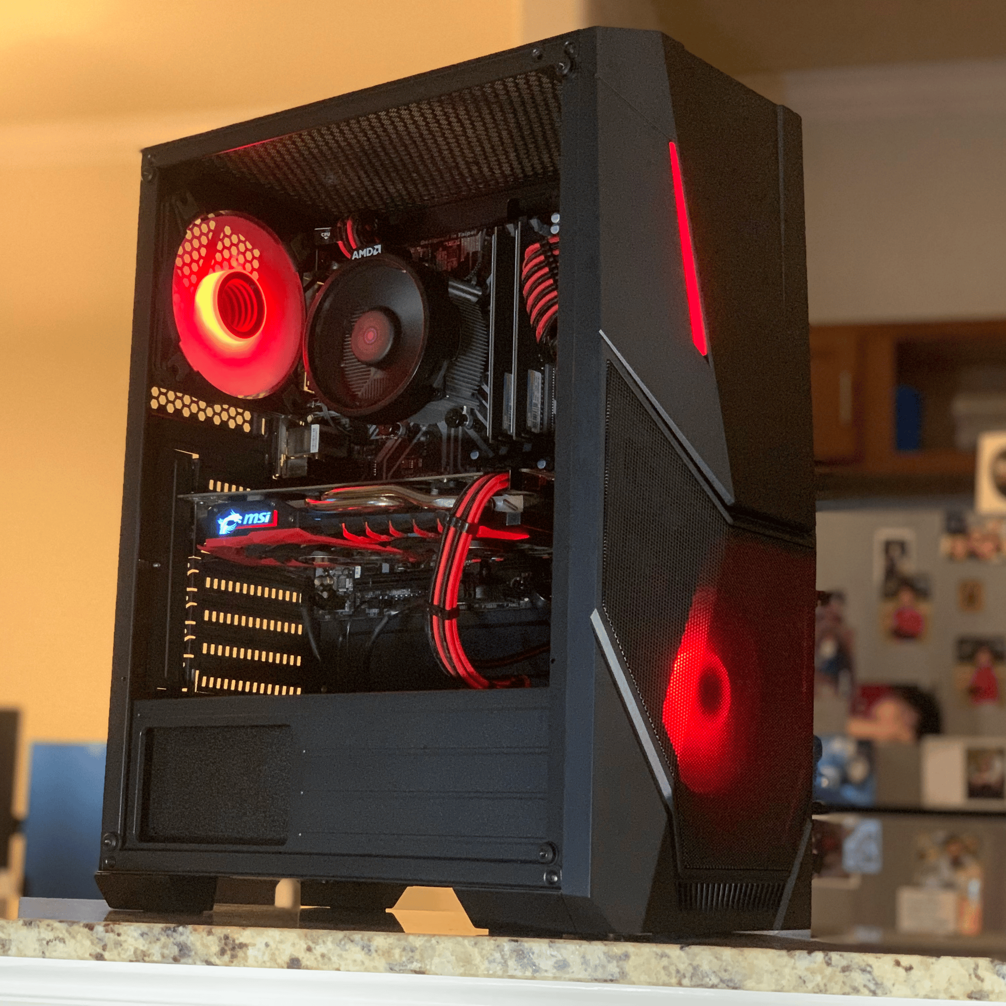 Entry Level Black/Red Gaming PC (RX 570 + Ryzen 5 2400g)
