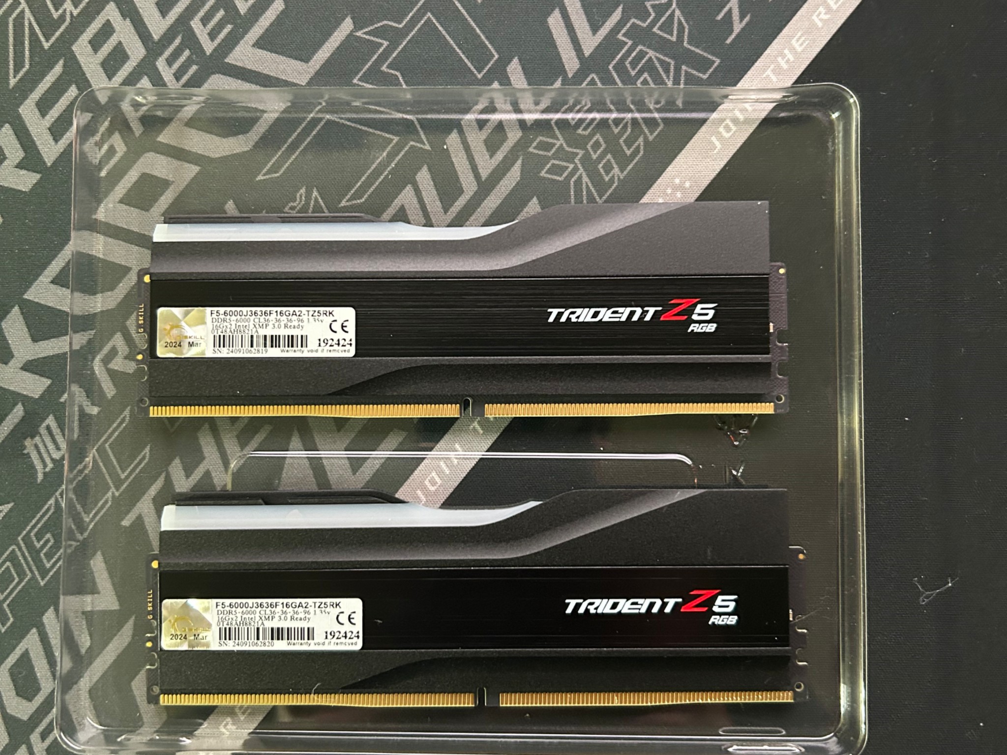 Gskill Trident Z5 RGB DDR5 32GB (2 X 16GB) 6000MT/s CL36