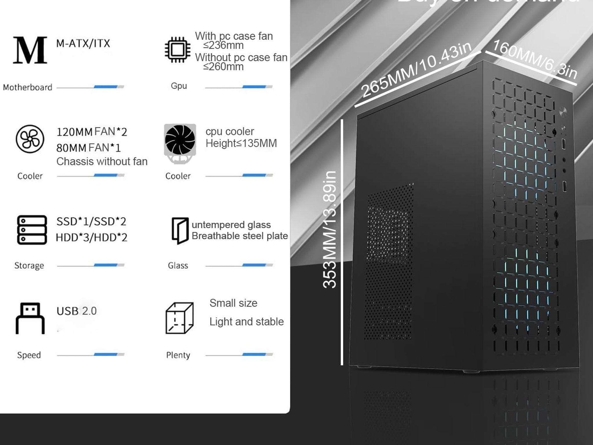 Liquid cooled Small Form Factor Ryzen 5 / 16GB DDR 4 / 512GB / GTX 1070
