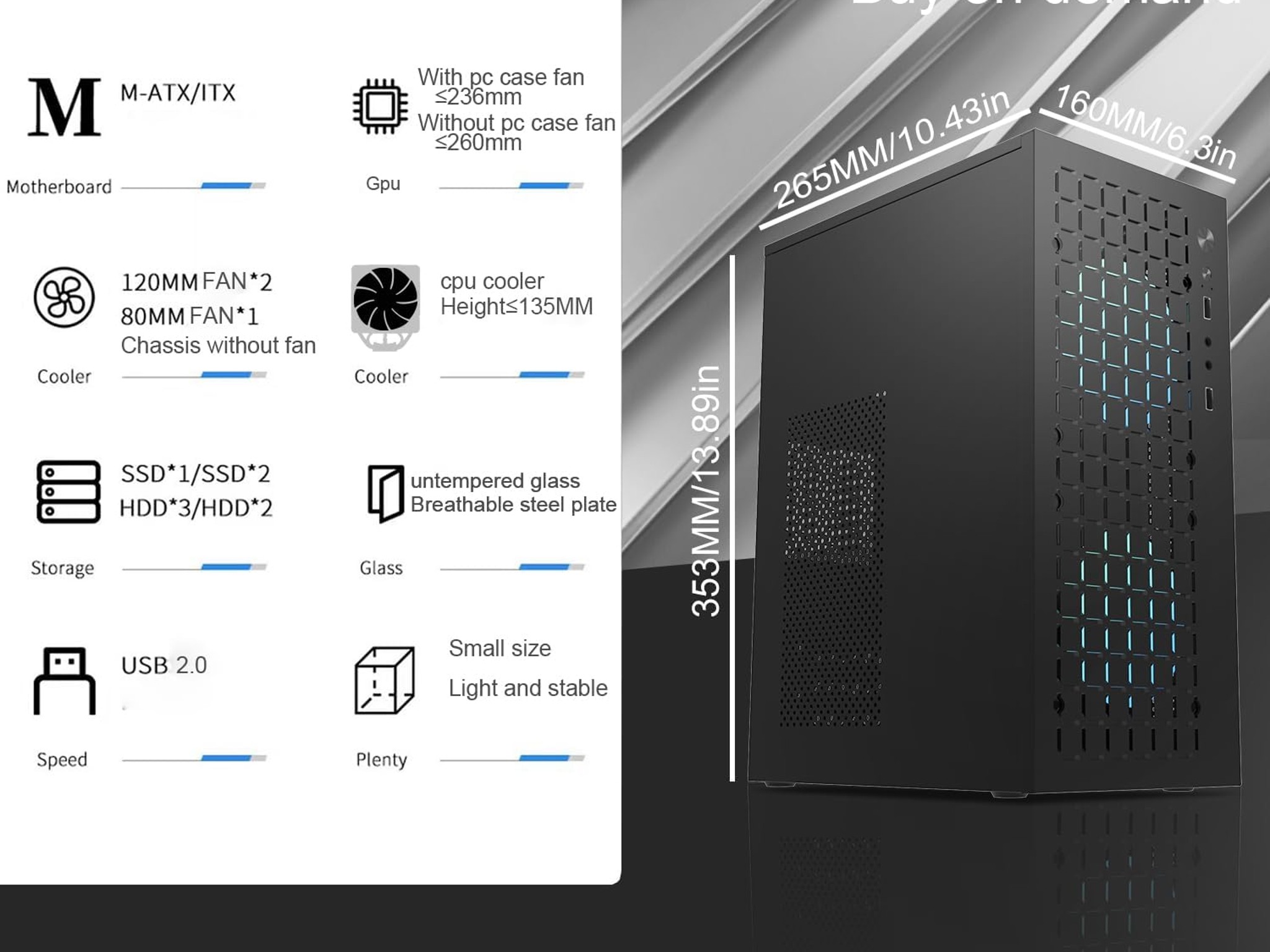 Liquid cooled Small Form Factor Ryzen 5 / 16GB DDR 4 / 512GB / GTX 1070