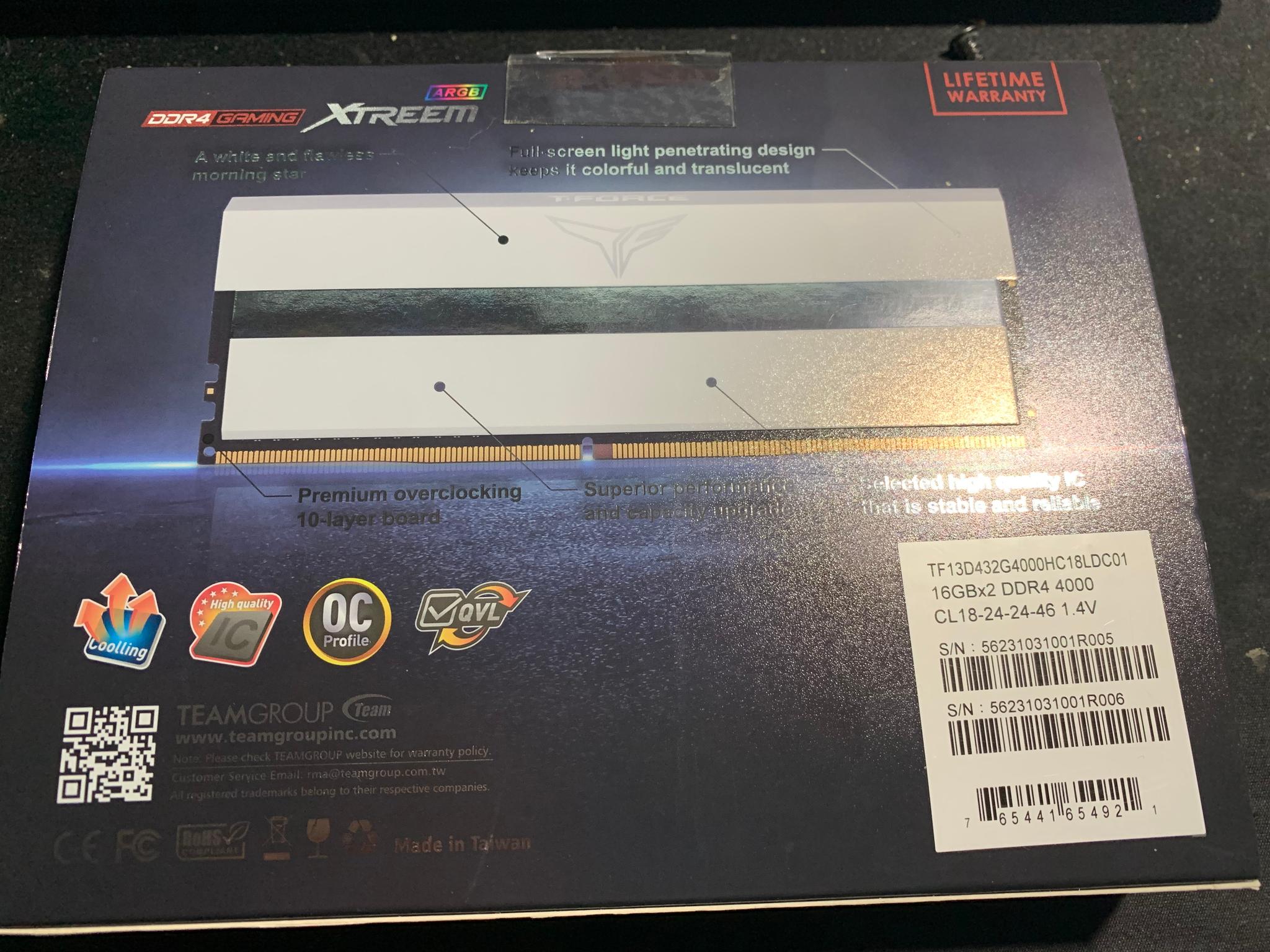 TEAMGROUP T-Force Xtreem ARGB 32GB DDR4-4000 (2x16GB) - Image 4