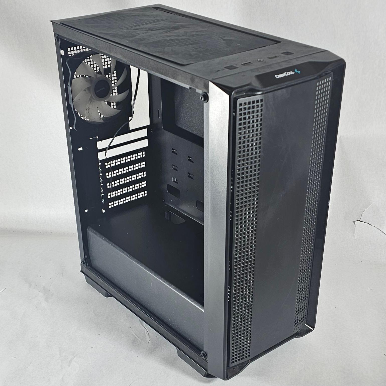 Black DeepCool PC Case with Tempered Glass w/ 3 Fans
