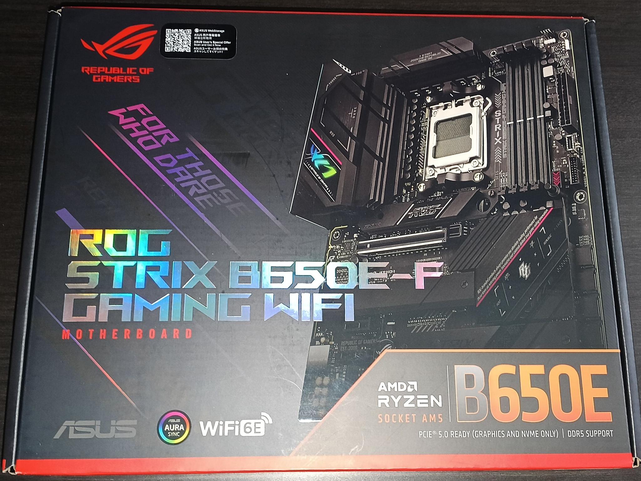 ASUS ROG Strix B650E-F Gaming WiFi AM5 ATX Motherboard DDR5 PCIe 5.0 Sealed