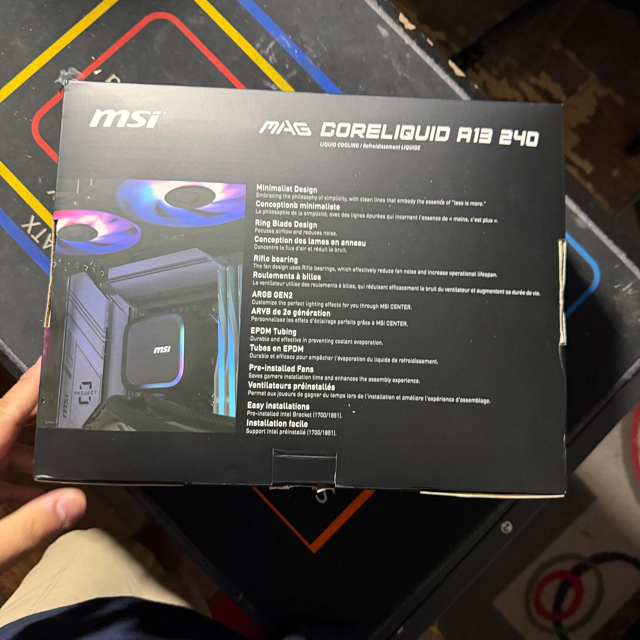MSI 240mm AIO CPU cooler