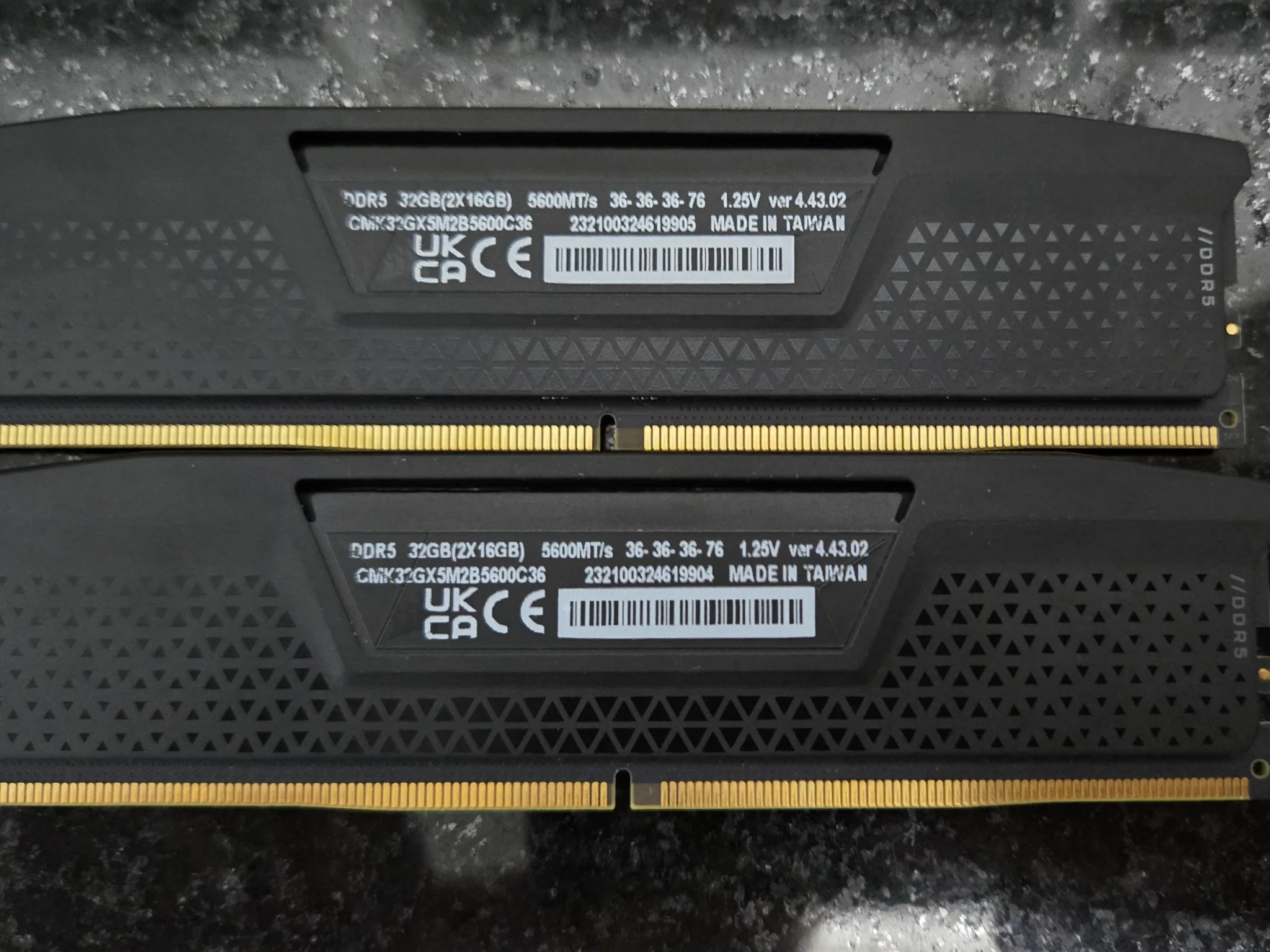 Corsair Vengeance 32GB (2 x 16GB) DDR5 Memory (CMK32GX5M2B5600C36)