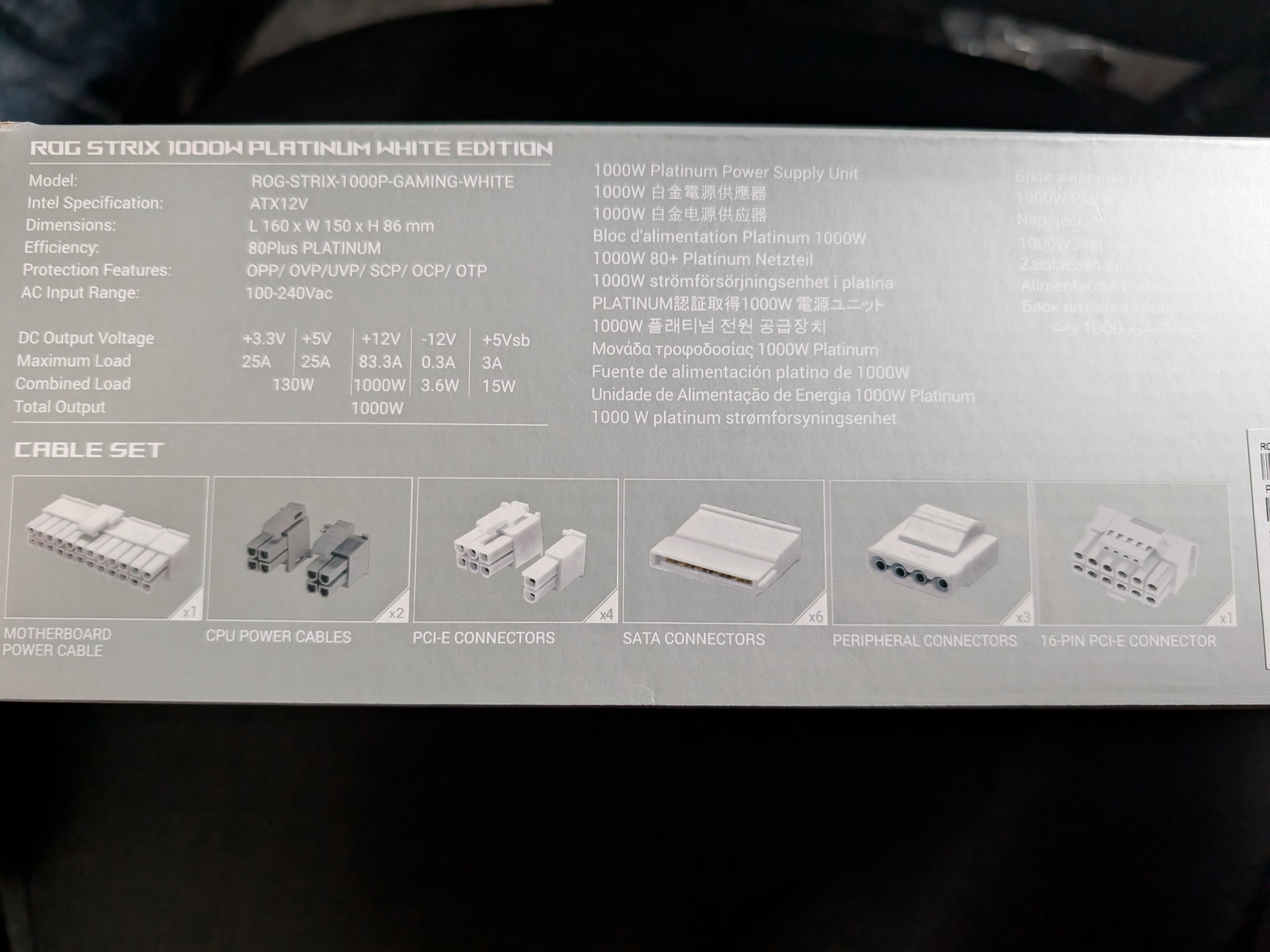 ASUS ROG Strix Platinum 1000W White Power Supply