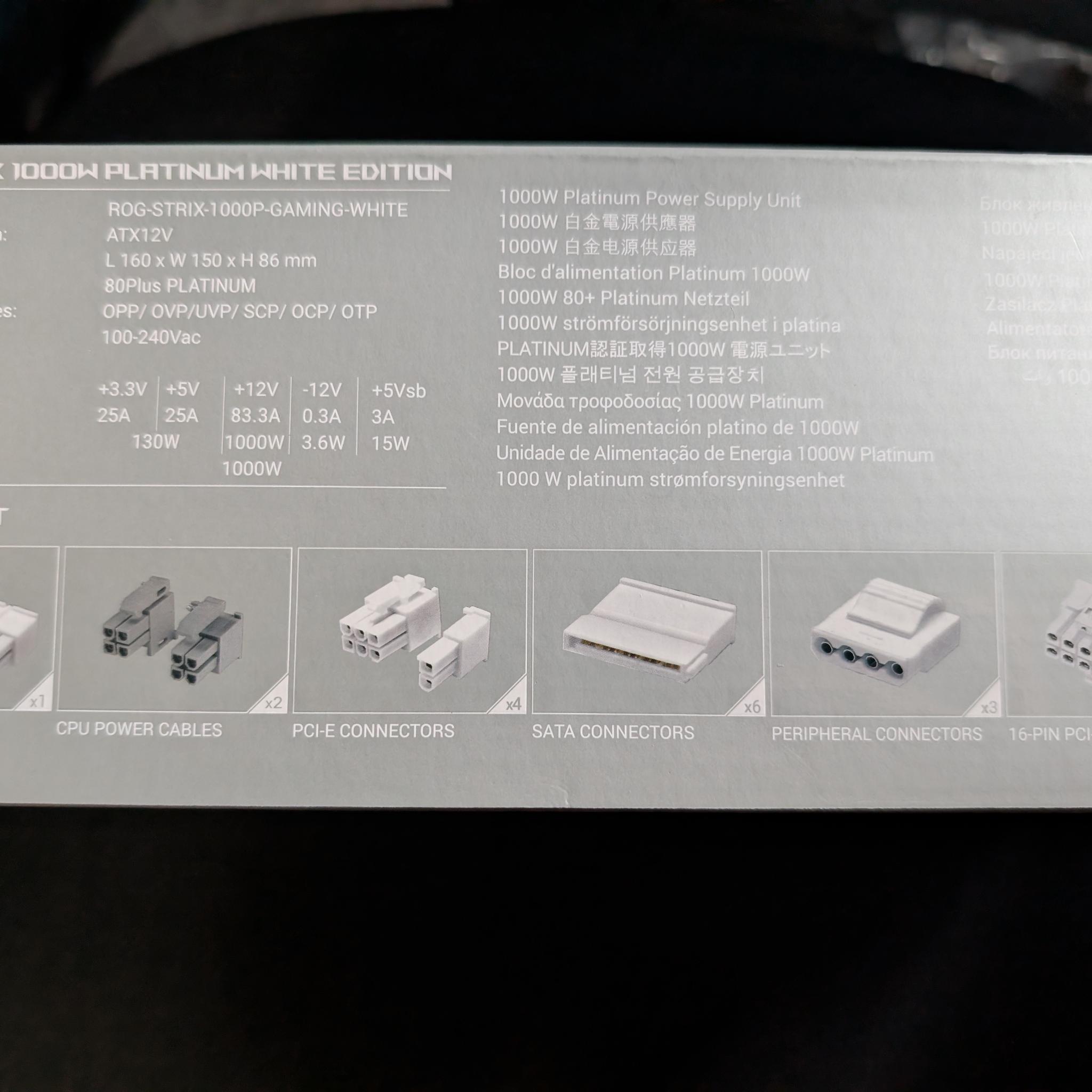 ASUS ROG Strix Platinum 1000W White Power Supply