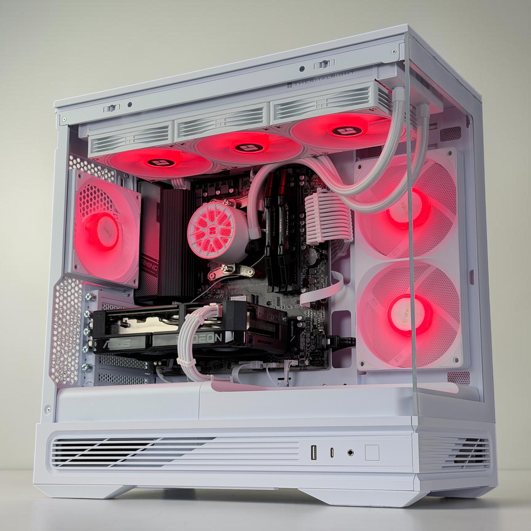 💧🧬Liquid Cooled Gaming PC🚀 AMD RX 9600 XT 16GB🚀AMD Ryzen 7 5800X🚀 16GB DDR4🚀 1TB SSD