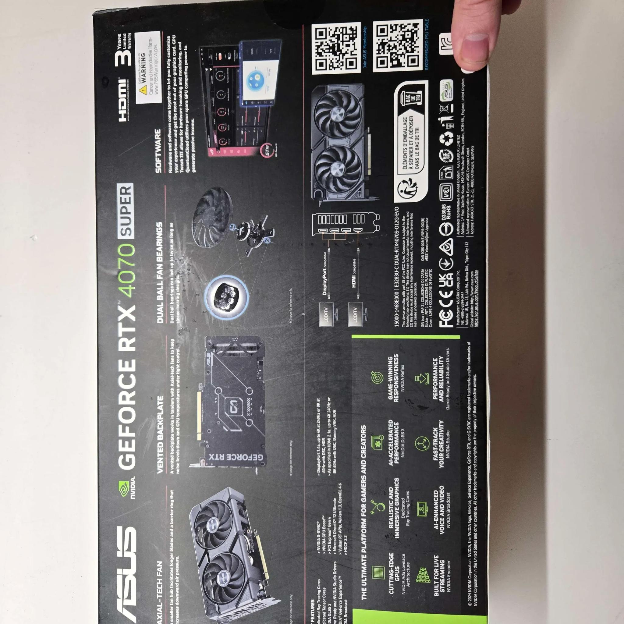ASUS Dual GeForce RTX™ 4070 SUPER OC Edition 12GB GDDR6X