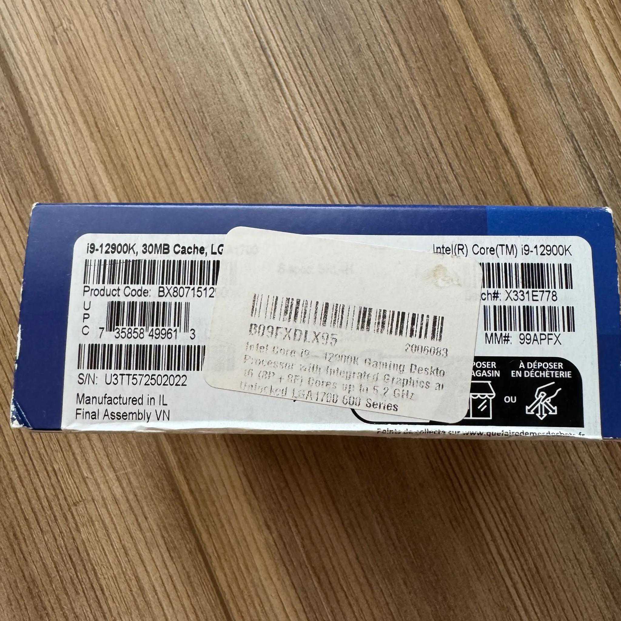 Intel Core i9-12900K LGA1700 30MB Cache 5.2GHz 16 Core New Open Box