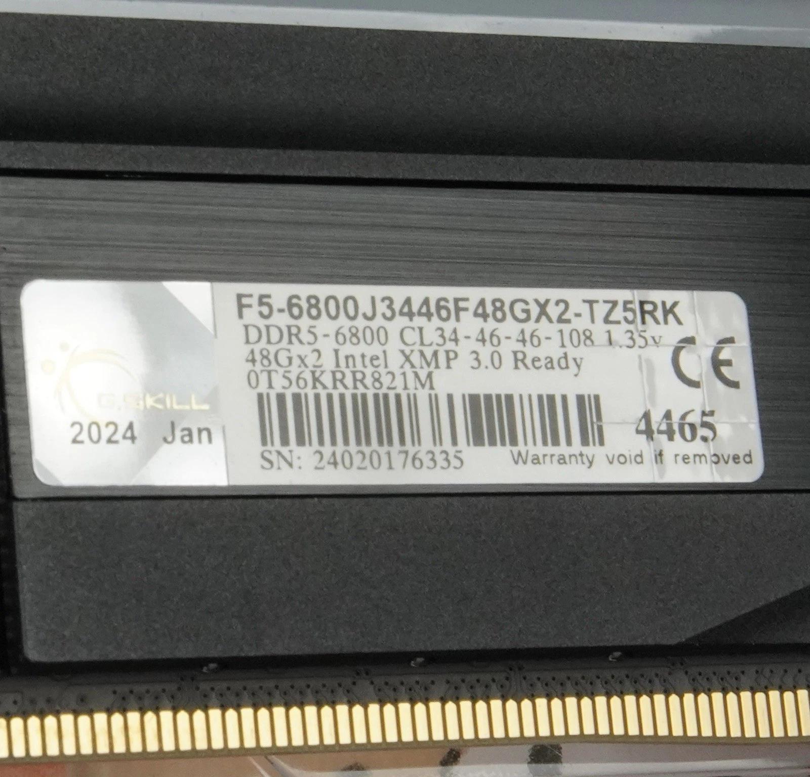 G.Skill Trident Z5 RGB DDR5-6800 CL34 96GB (2x48GB) Intel XMP