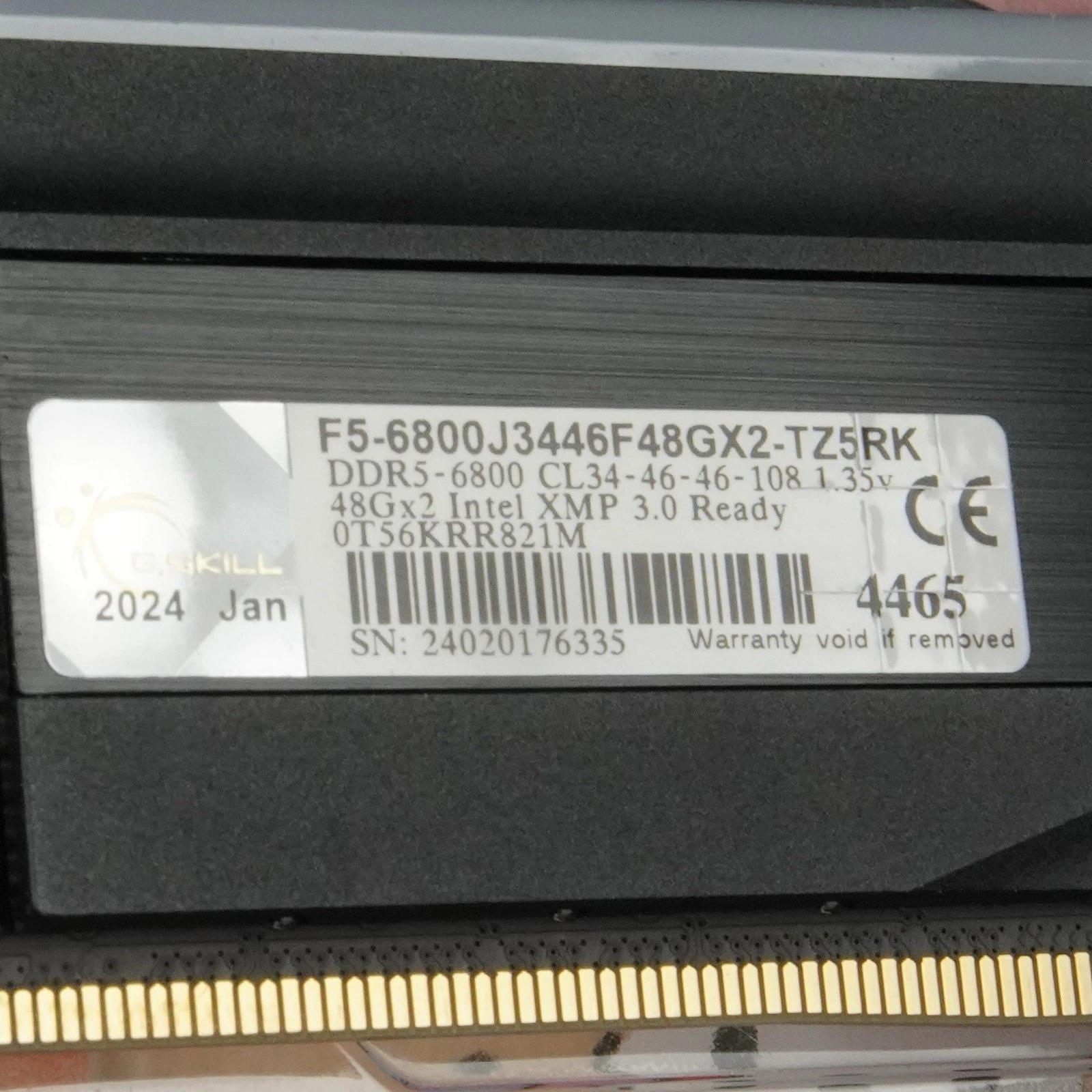 G.Skill Trident Z5 RGB DDR5-6800 CL34 96GB (2x48GB) Intel XMP
