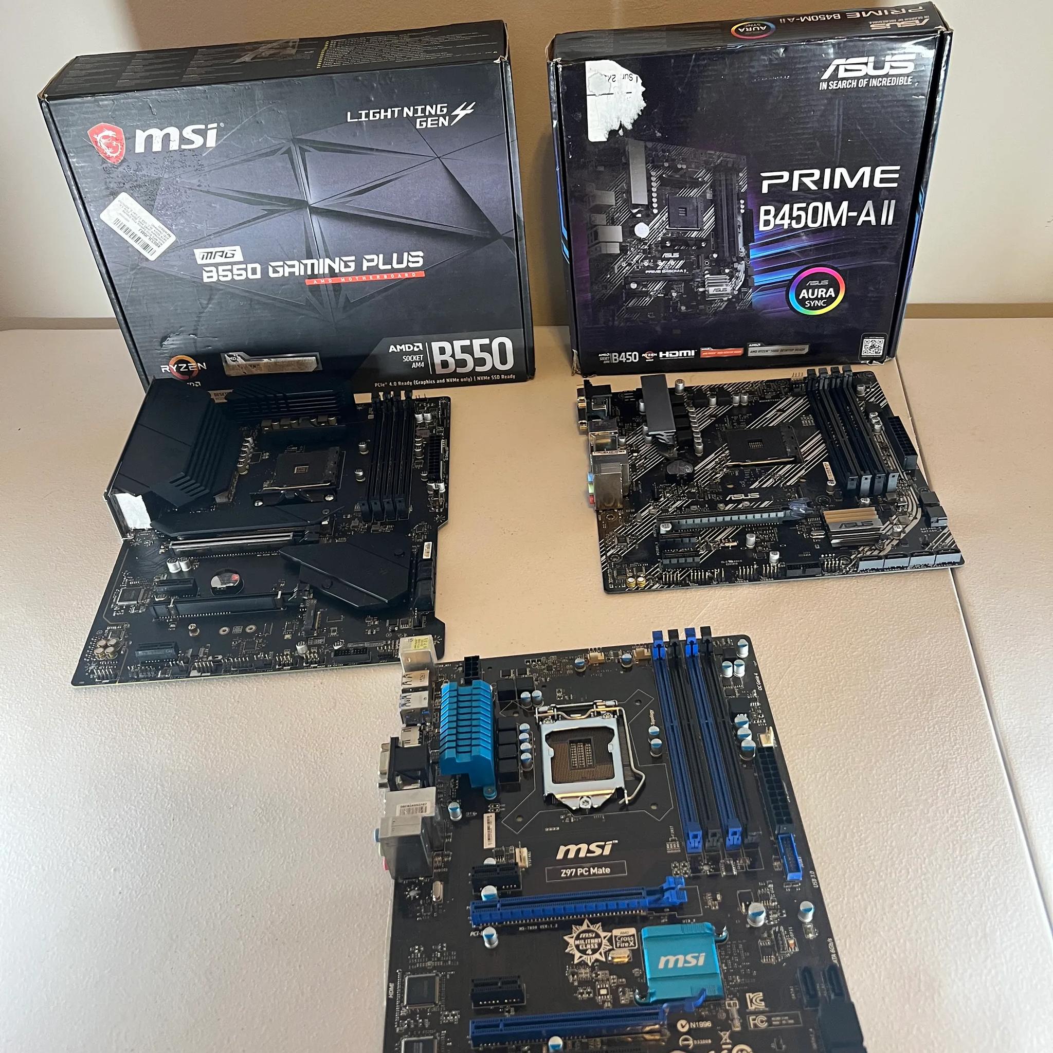 FOR PARTS BUNDLE: MSI B550 Gaming Plus | Asus Prime B450M-AII | MSI Z97 PC Mate