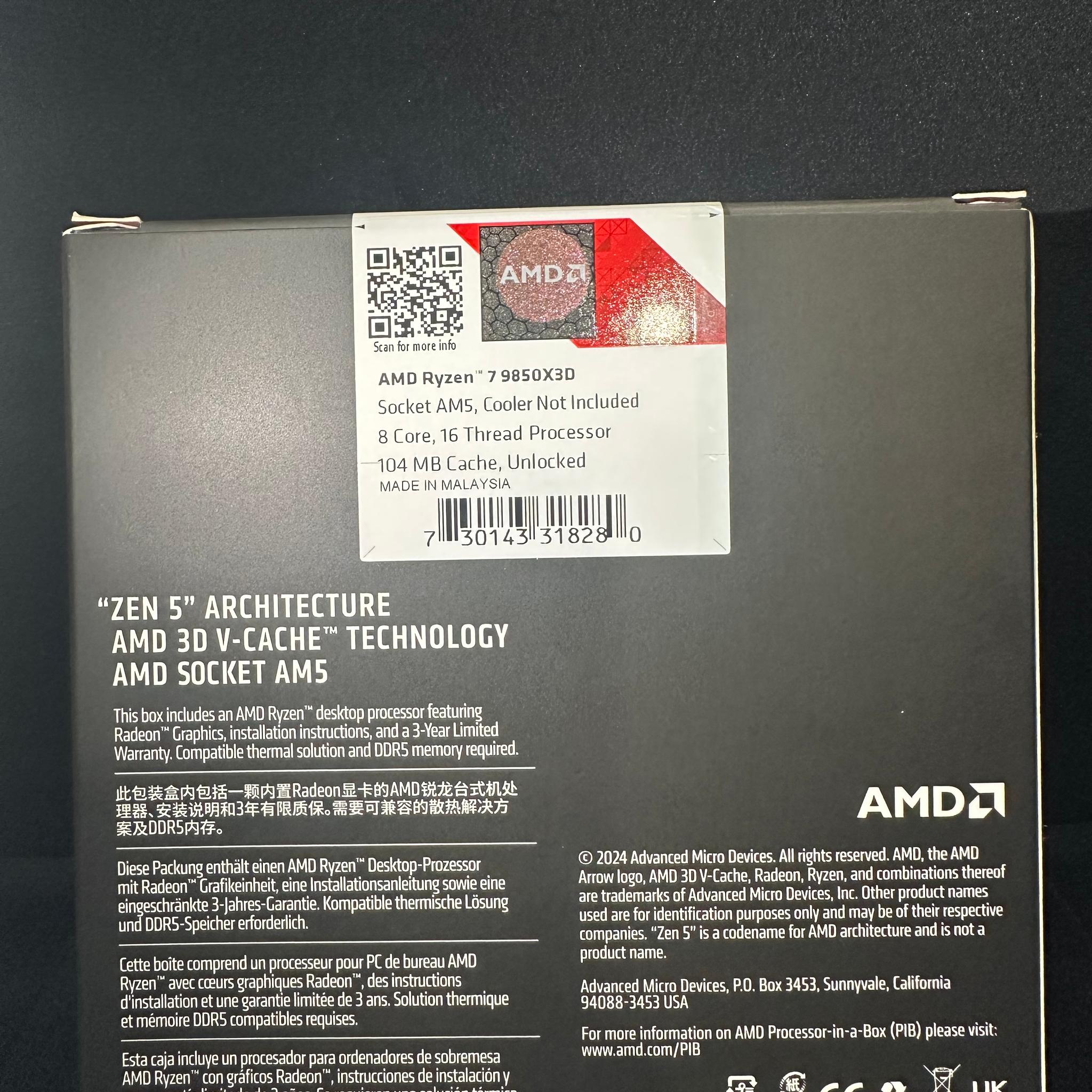 AMD Ryzen 7 9850X3D