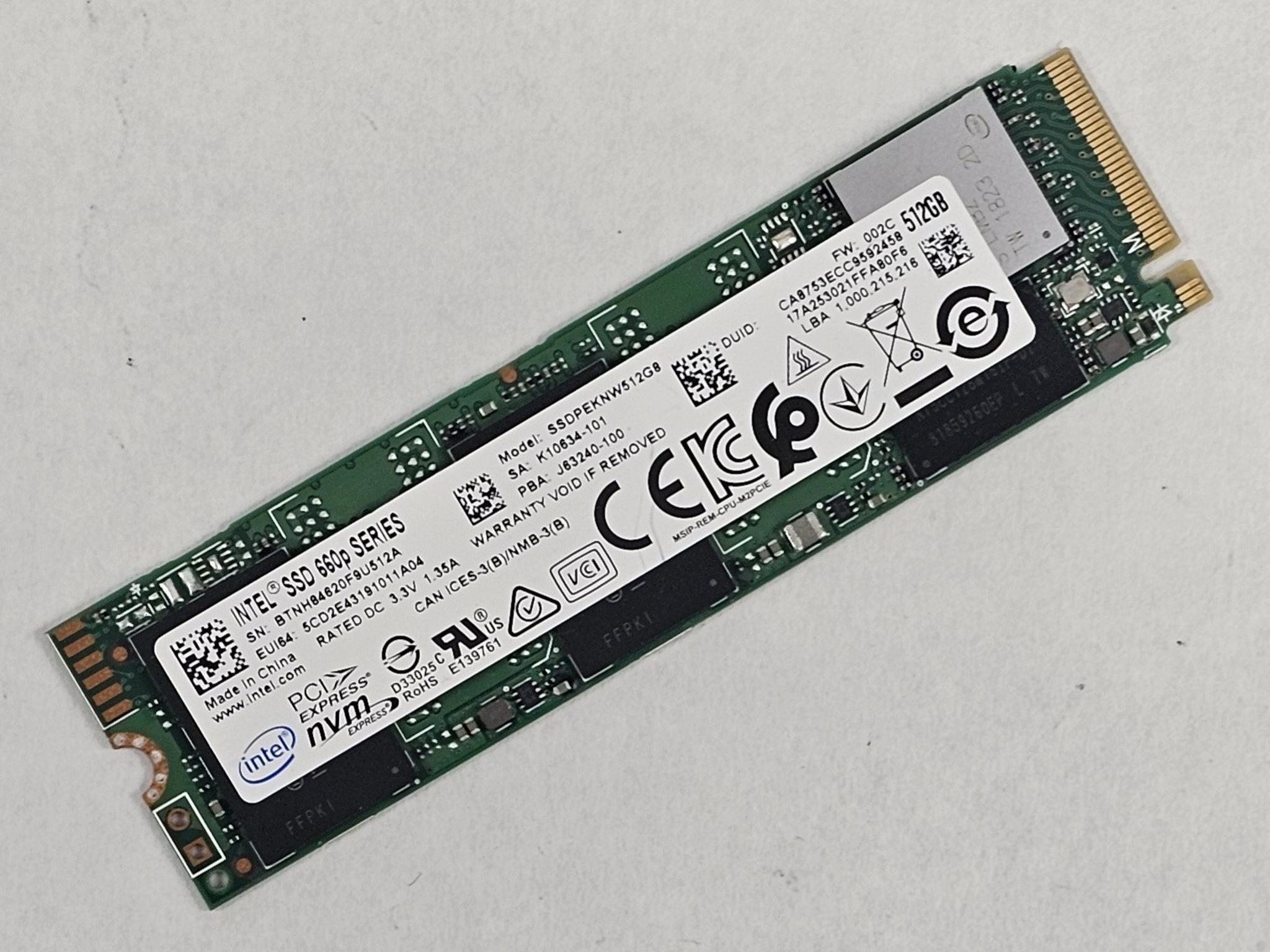 512GB NVMe M.2 SSD Intel 660p Gen3