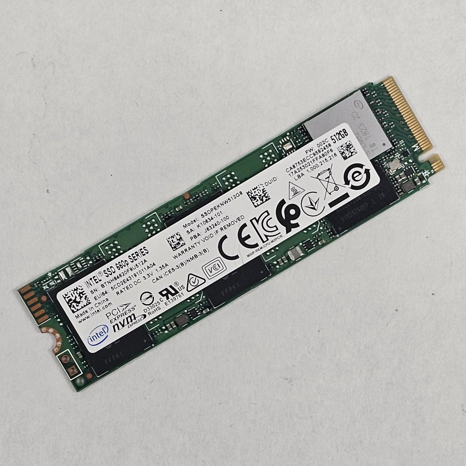 512GB NVMe M.2 SSD Intel 660p Gen3