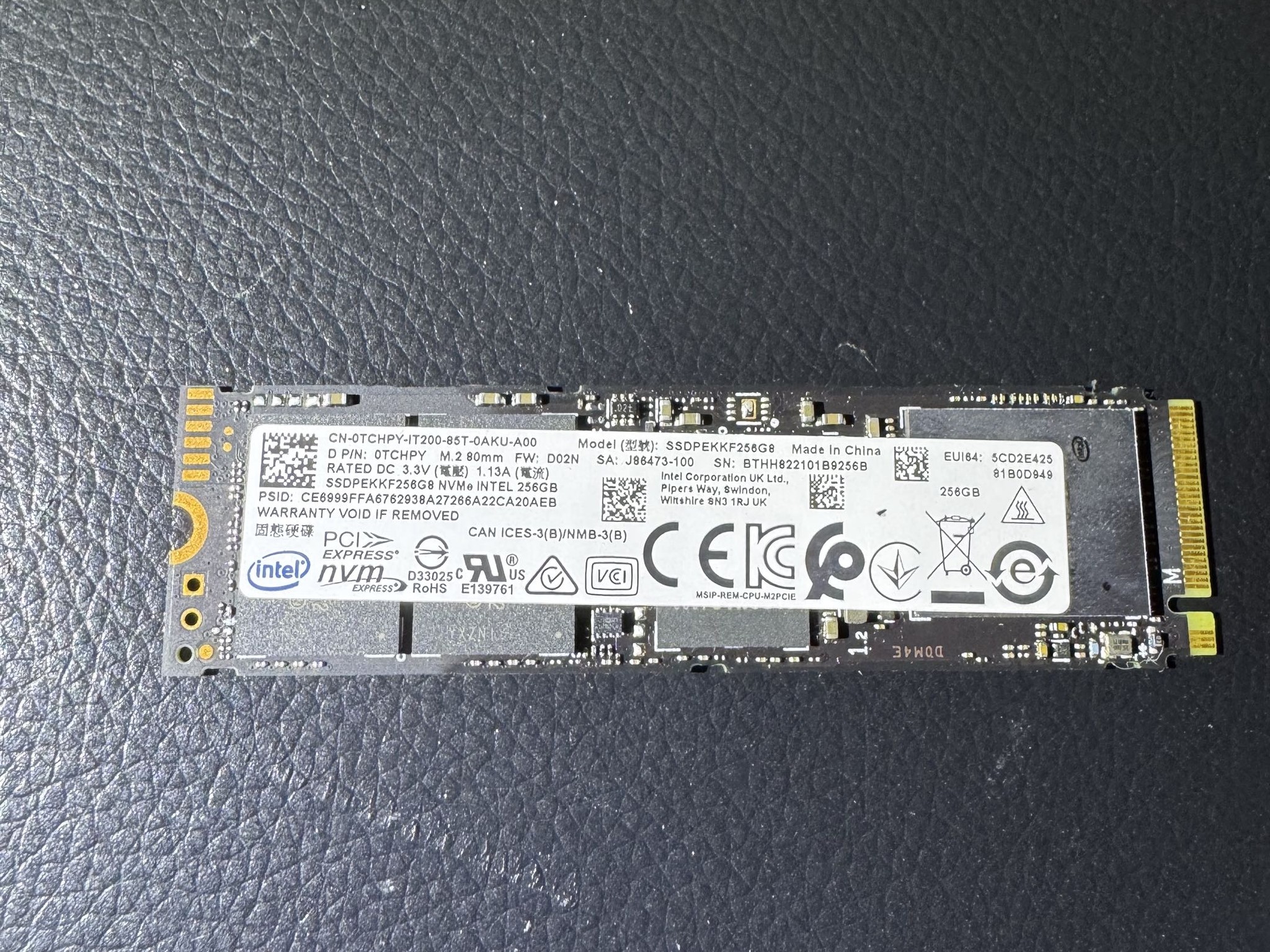 Intel SSDPEKKF256G8 256GB M.2 NVME
