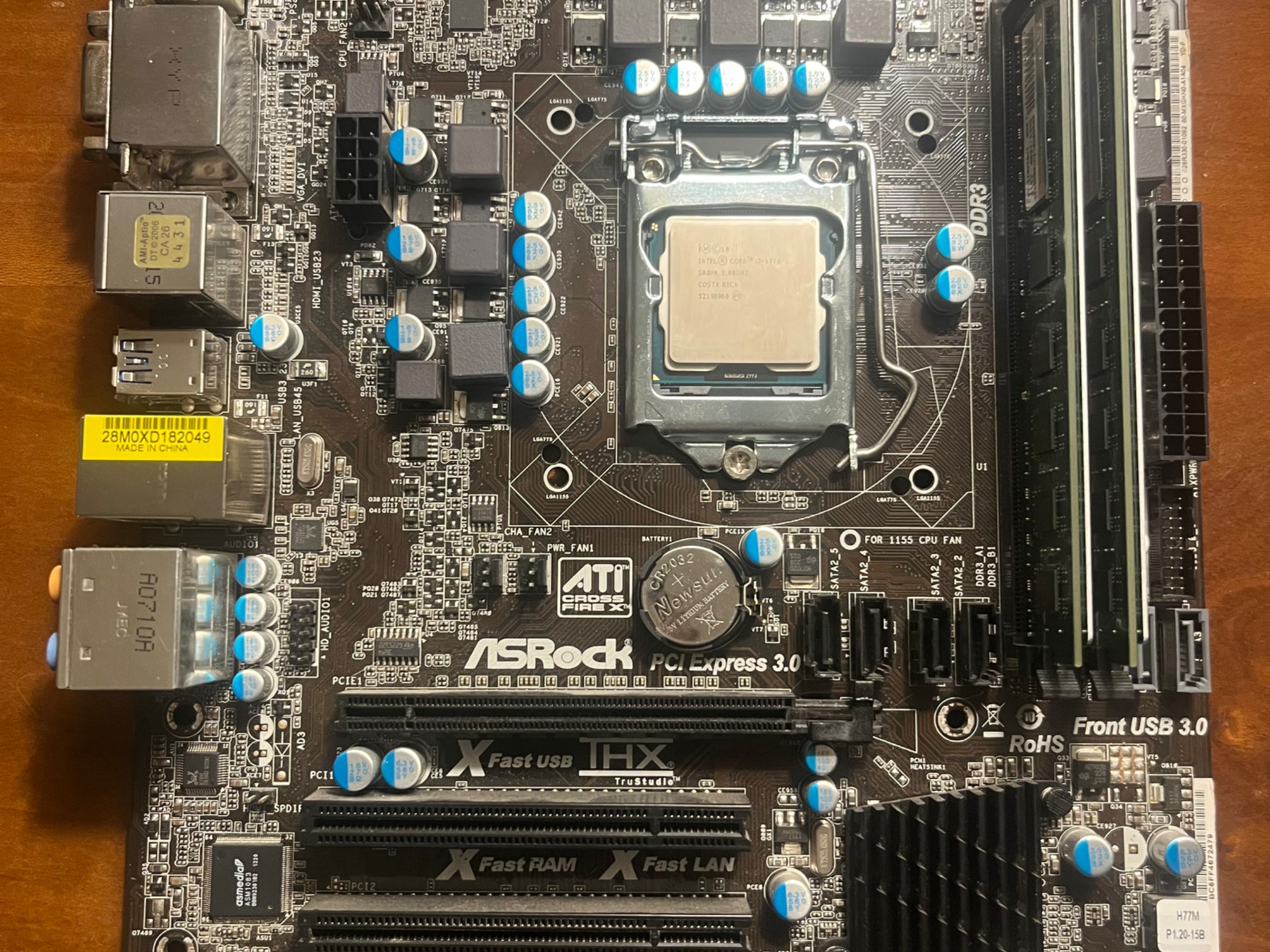 Intel Core i7 3770, Arctic Freezer 7 Pro Cooler, H77 motherboard + Silicon Power 16GB DDR3