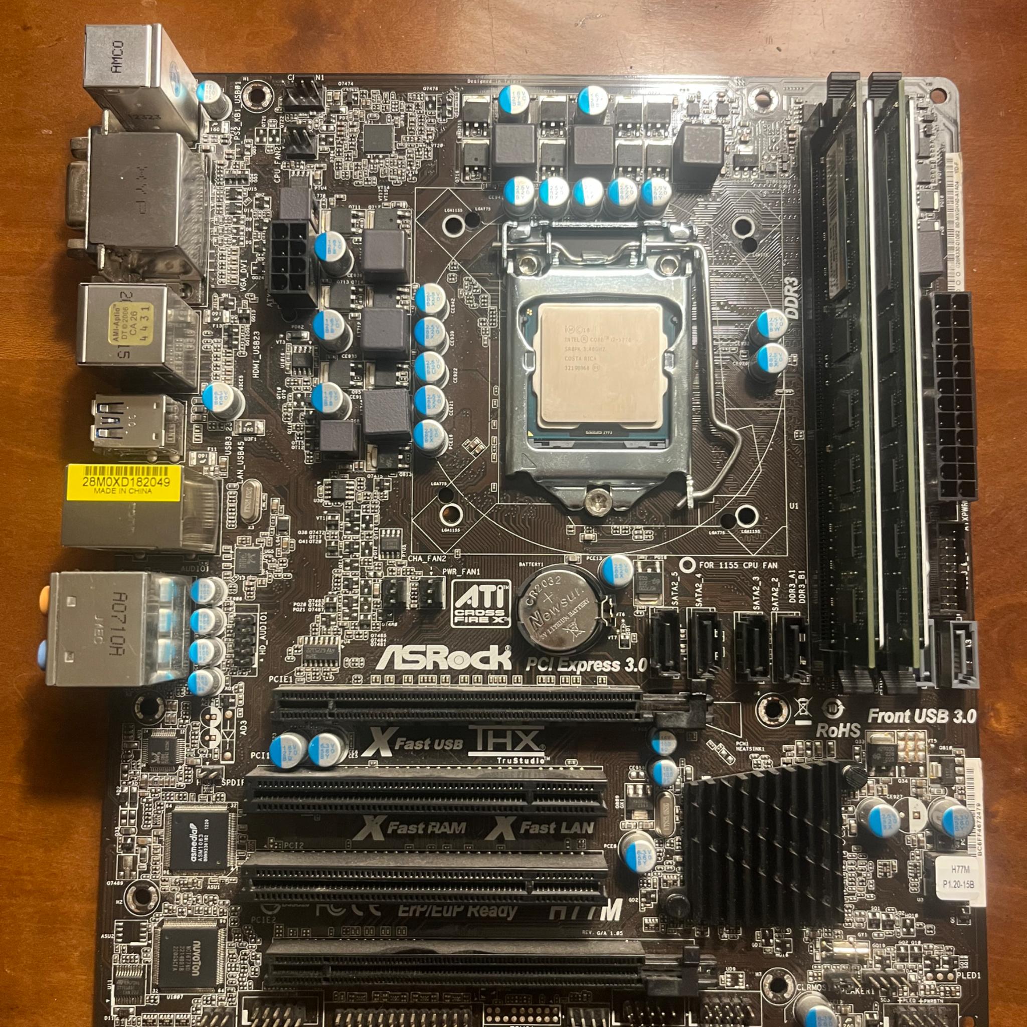 Intel Core i7 3770, Arctic Freezer 7 Pro Cooler, H77 motherboard + Silicon Power 16GB DDR3