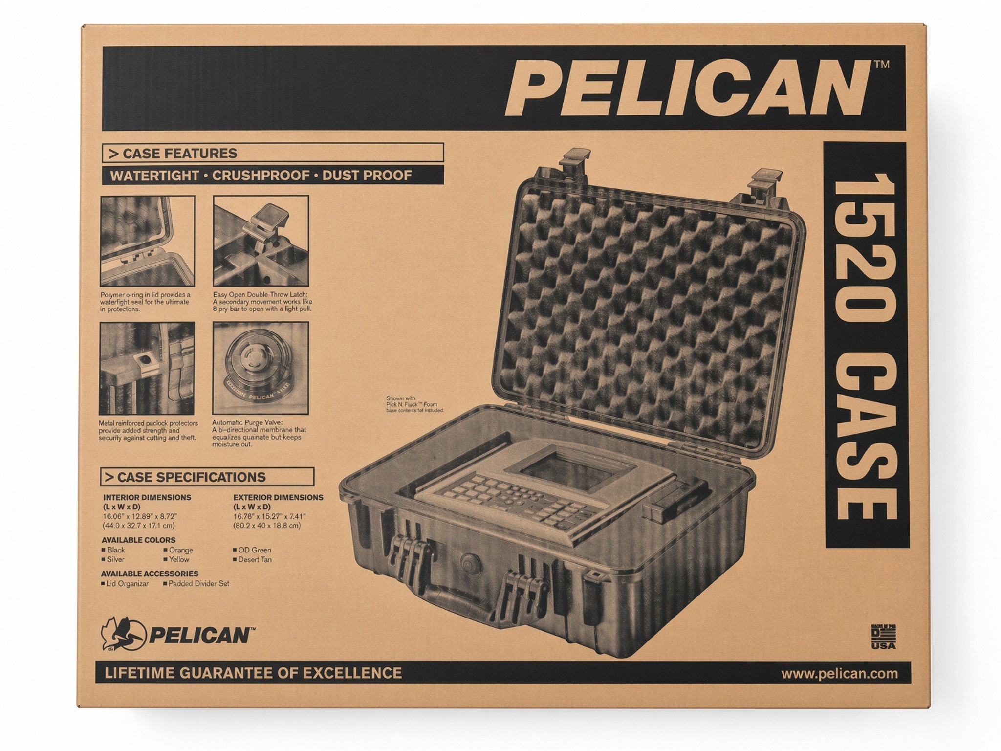 Pelican 1520 Protector Case - Black with Foam | Sealed New