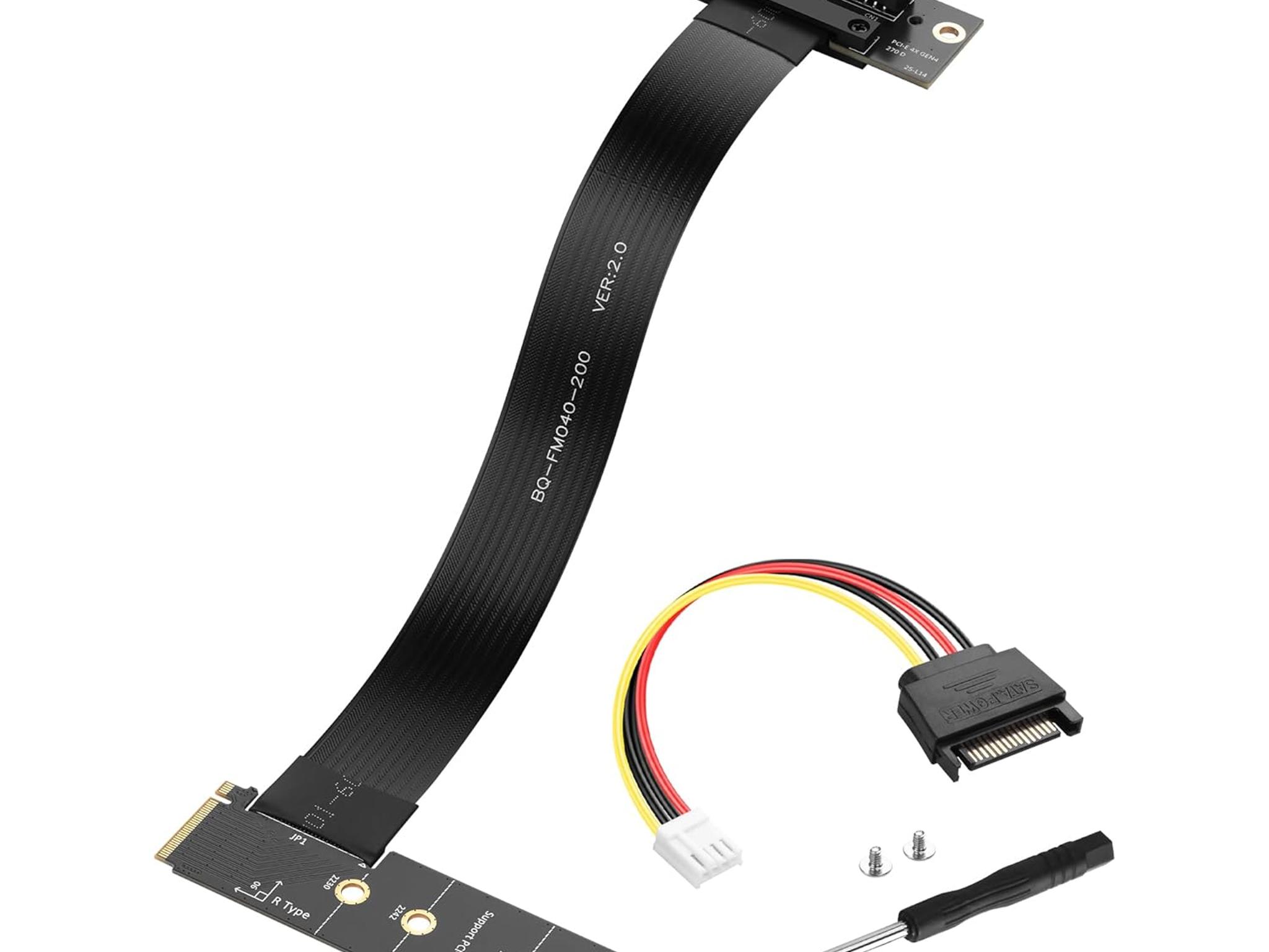 M.2 M Key PCI-E 4.0 2280 NGFF 90 Degree PCIe X4 Extender Cable M2 PCI-E 4X Female M2 2230 Right Bend