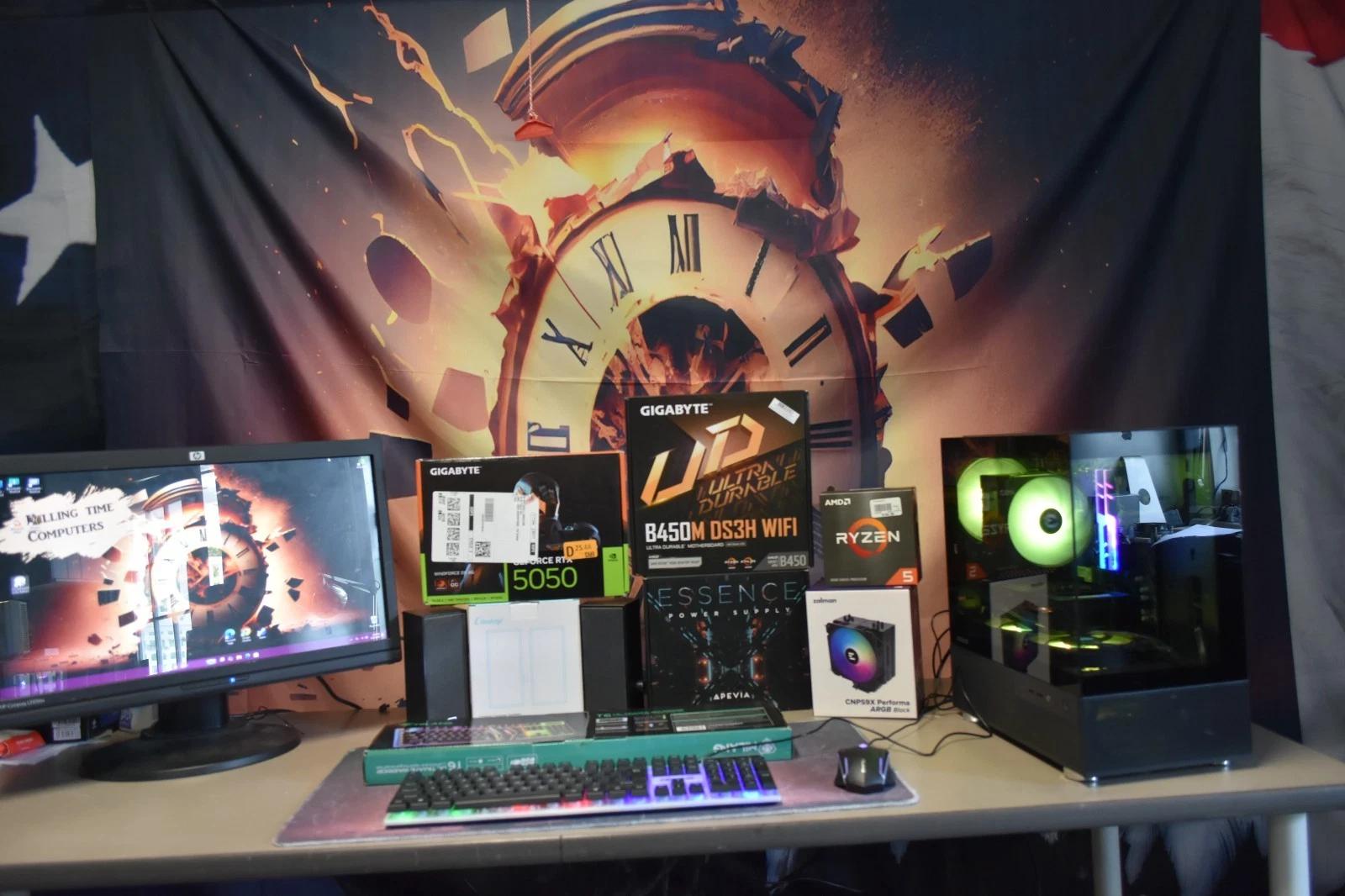 RYZEN 5 5500 RAM 16GB RGB GPU RTX 5050 1 TB NVME Built in Wi Fi