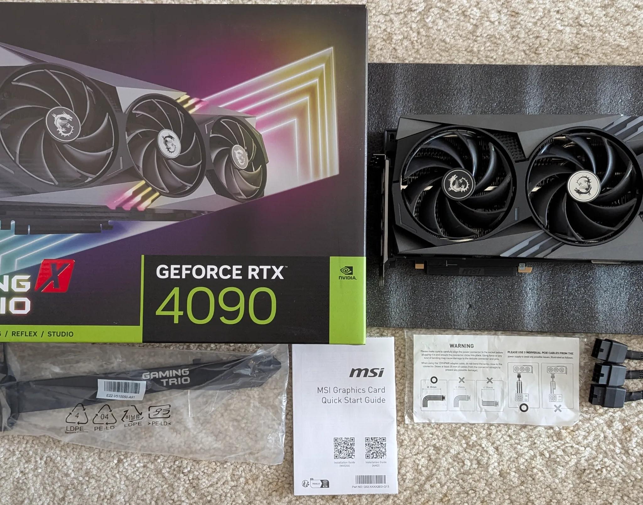 MSI Geforce RTX 4090 Gaming X Trio 24GB GDDR6X Like New With Original Box