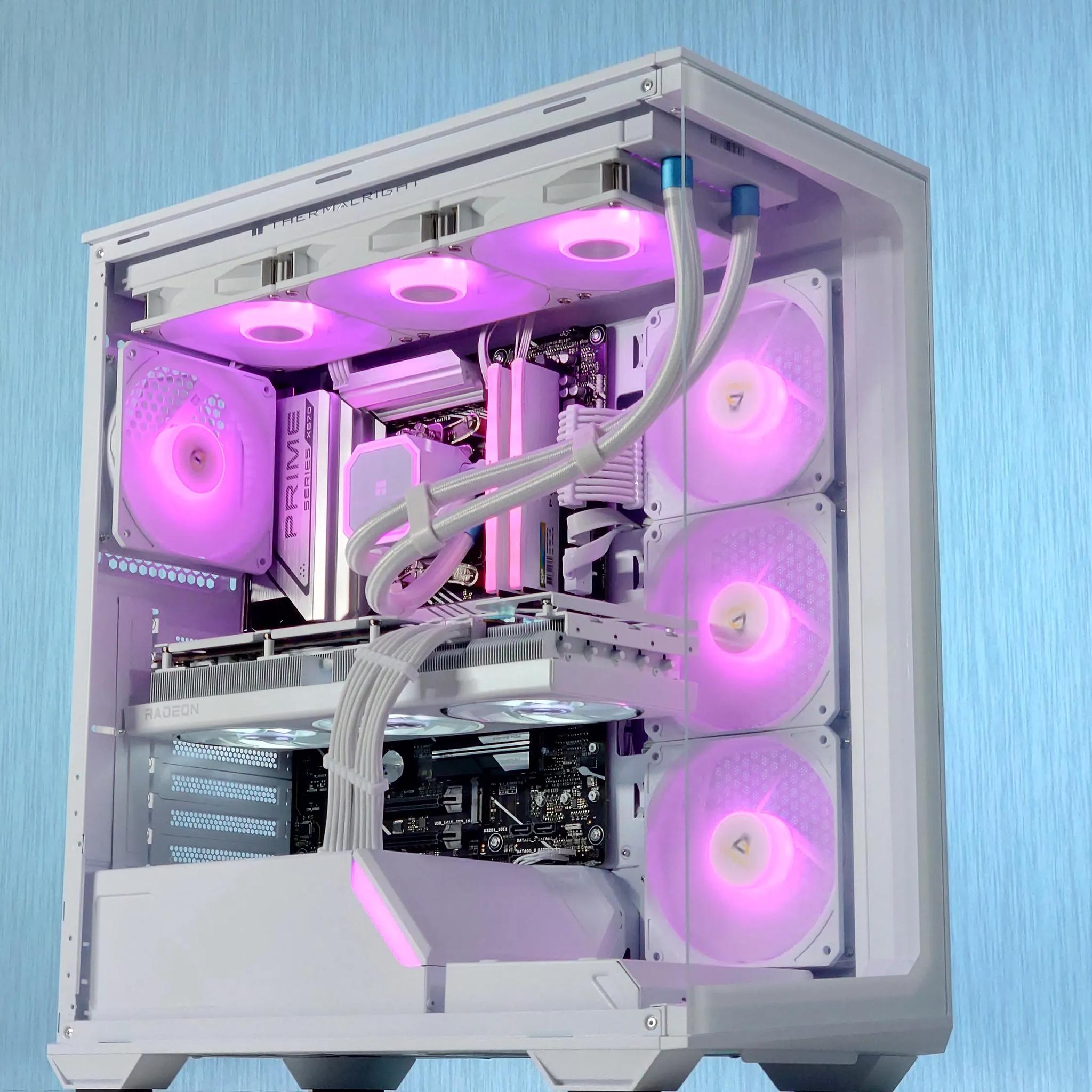 🧊❄️Icy Frost  Gaming PC🌬️AMD RX 7800 XT 16GB❄️AMD Ryzen 7 7700❄️32GB DDR5❄️1TB NVME