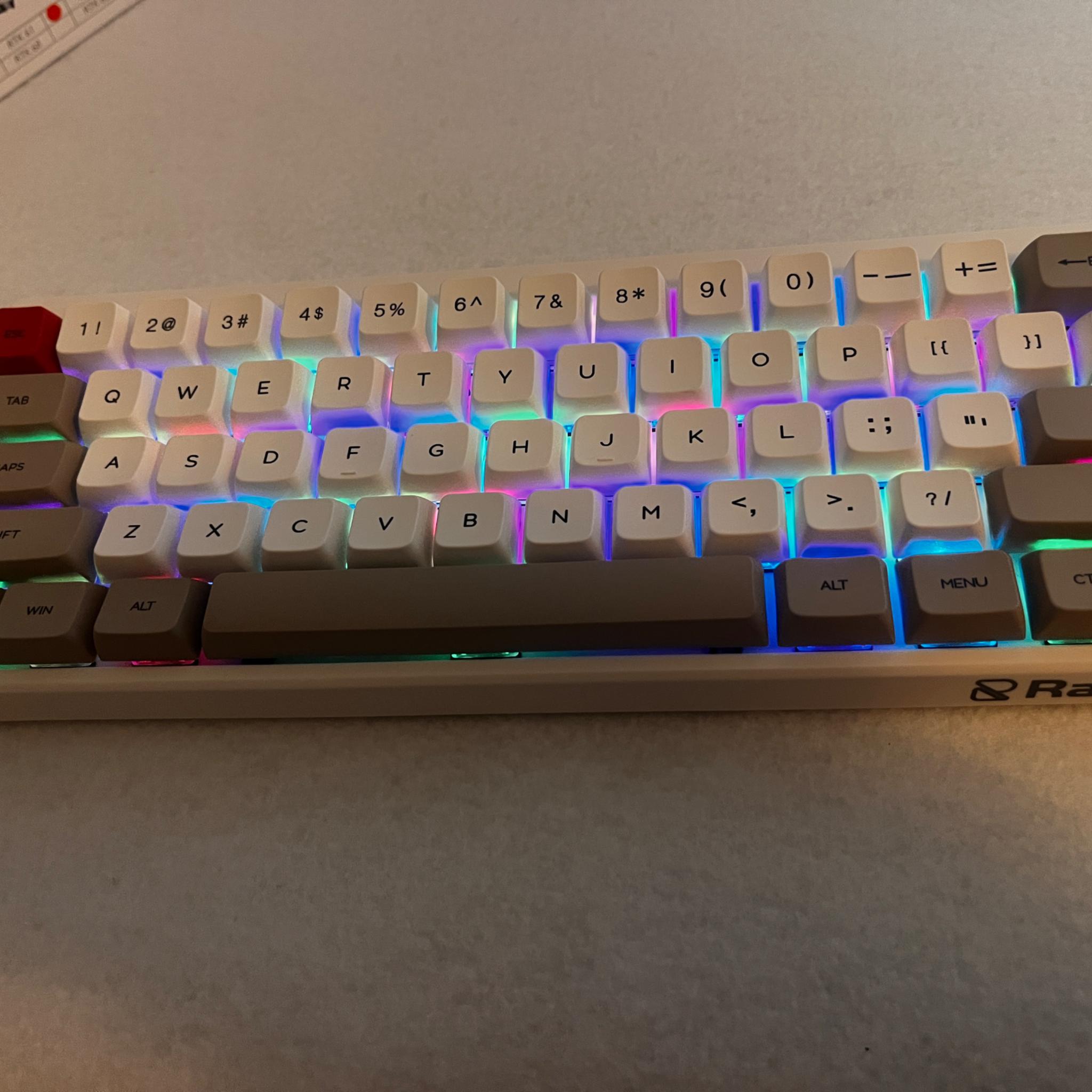Ractous Design RGB keyboard New in the Box. 60%, RGB.  Gateron Red Switches Hot Swappable