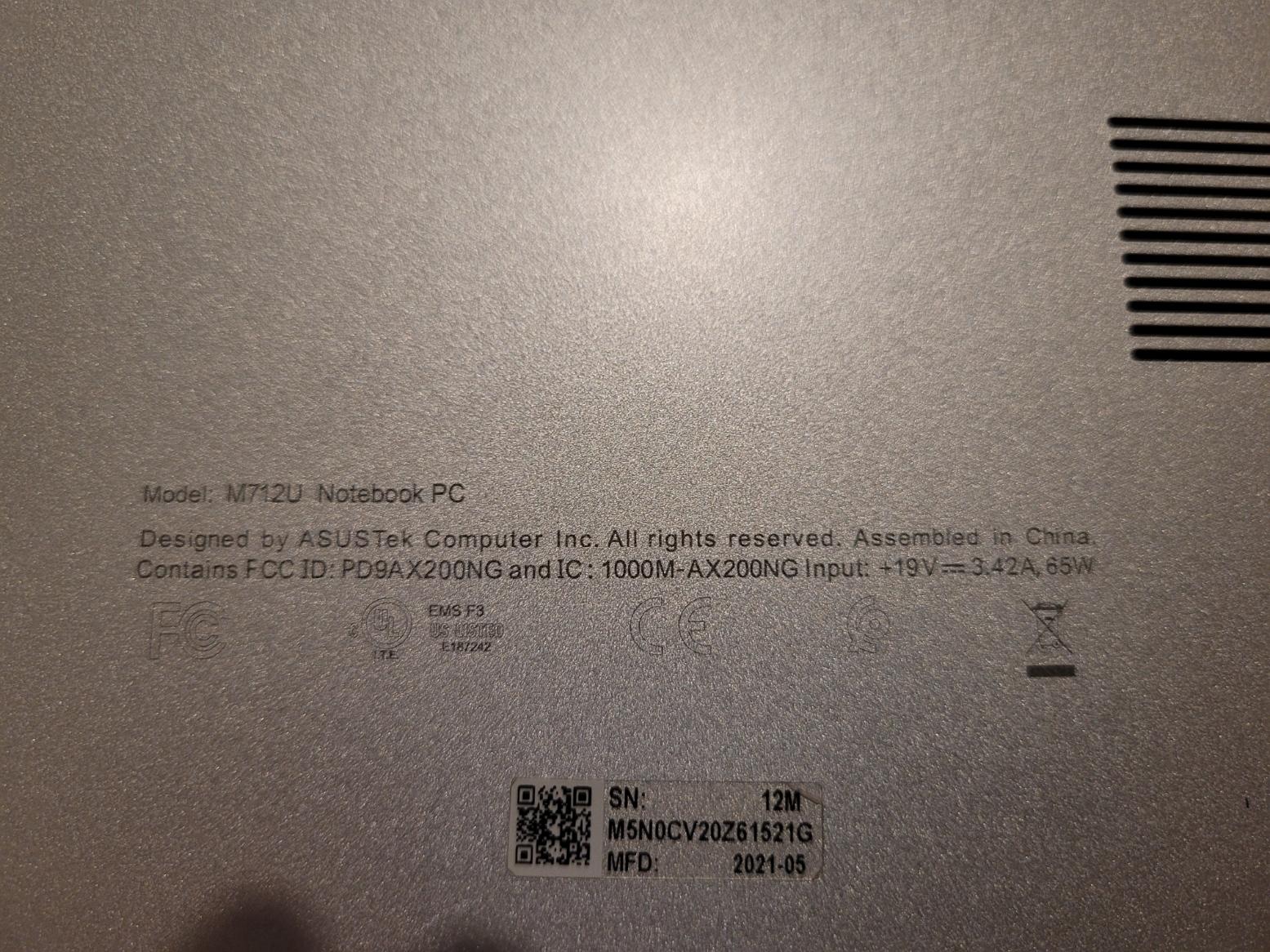 ASUS VivoBook 17.3 inch M712U (1TB, AMD Ryzen 7 5700U, 1.80GHz, 16GB)