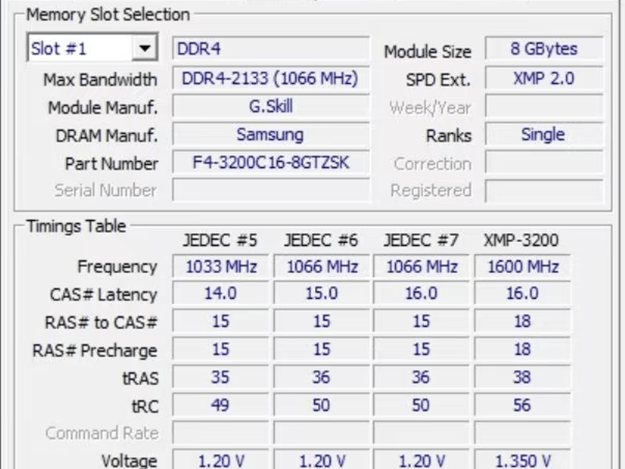 64GB(8x8GB) of G.Skill DDR4 3200 memory Part number: F4-3200C16Q2-64GTZSK