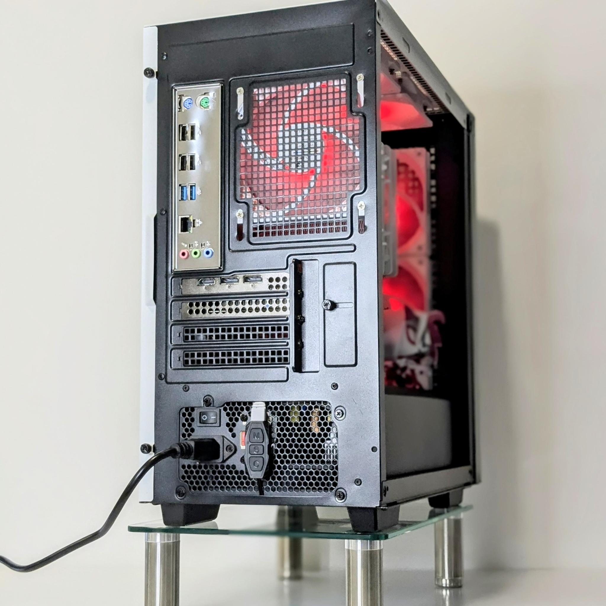 ⚪White Xeon🔥1080p Gaming PC⚪RX 5700XT⚪Intel E5-2680v3(12-c/24-t)⚪16GB DDR4⚪1TB NVMe SSD⚪️Windows 10