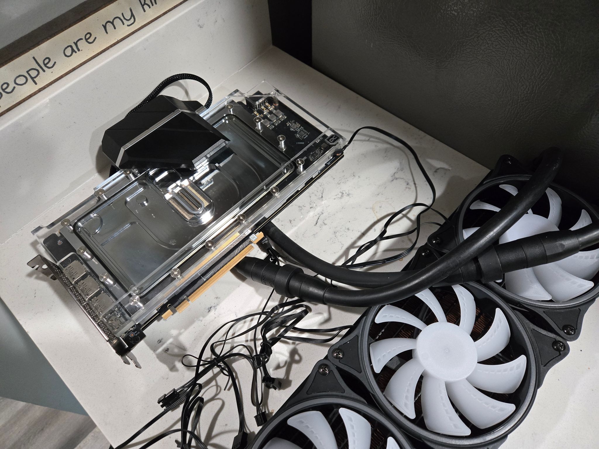 3090 Ti 24GB with 360mm sealed AIO by Alphacool full coverage block