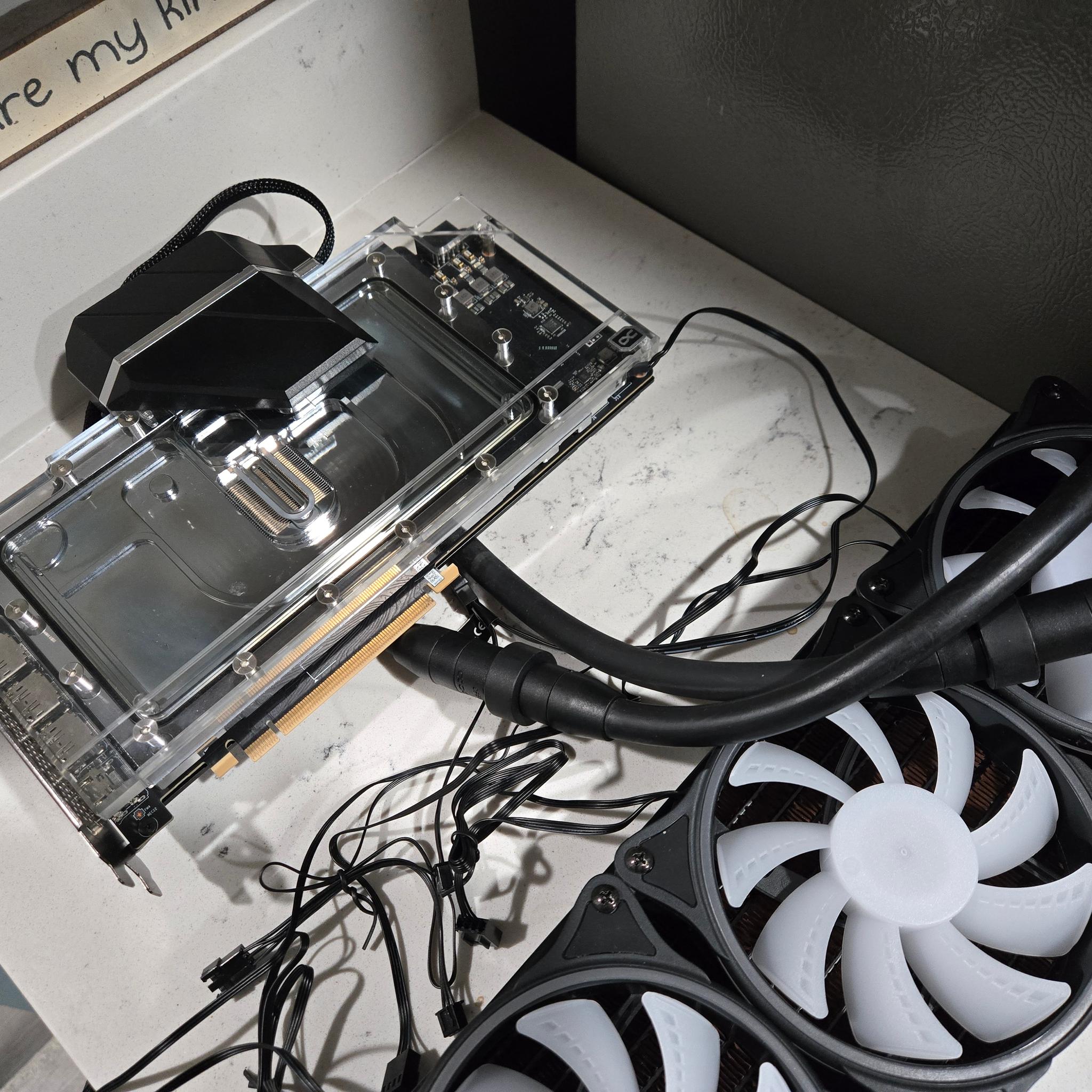 3090 Ti 24GB with 360mm sealed AIO by Alphacool full coverage block