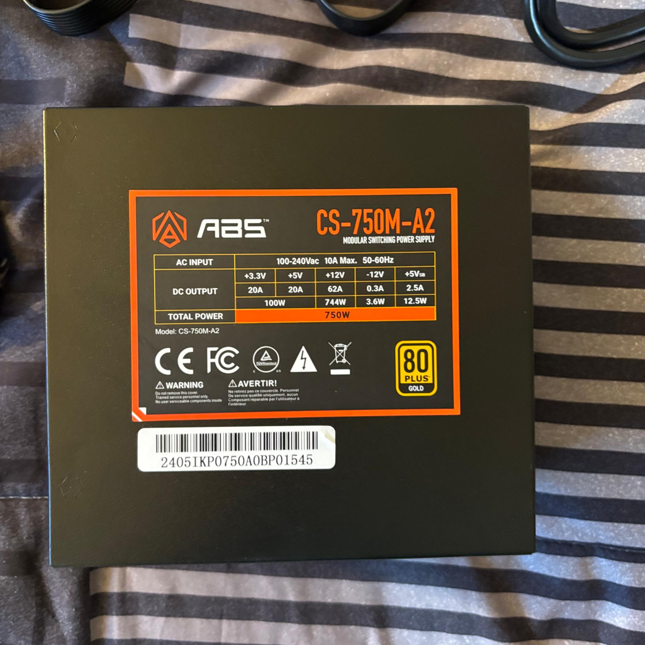 ABS CS-750M-A2 Modular Switching Power Supply for PC [750W / 80+ Gold]