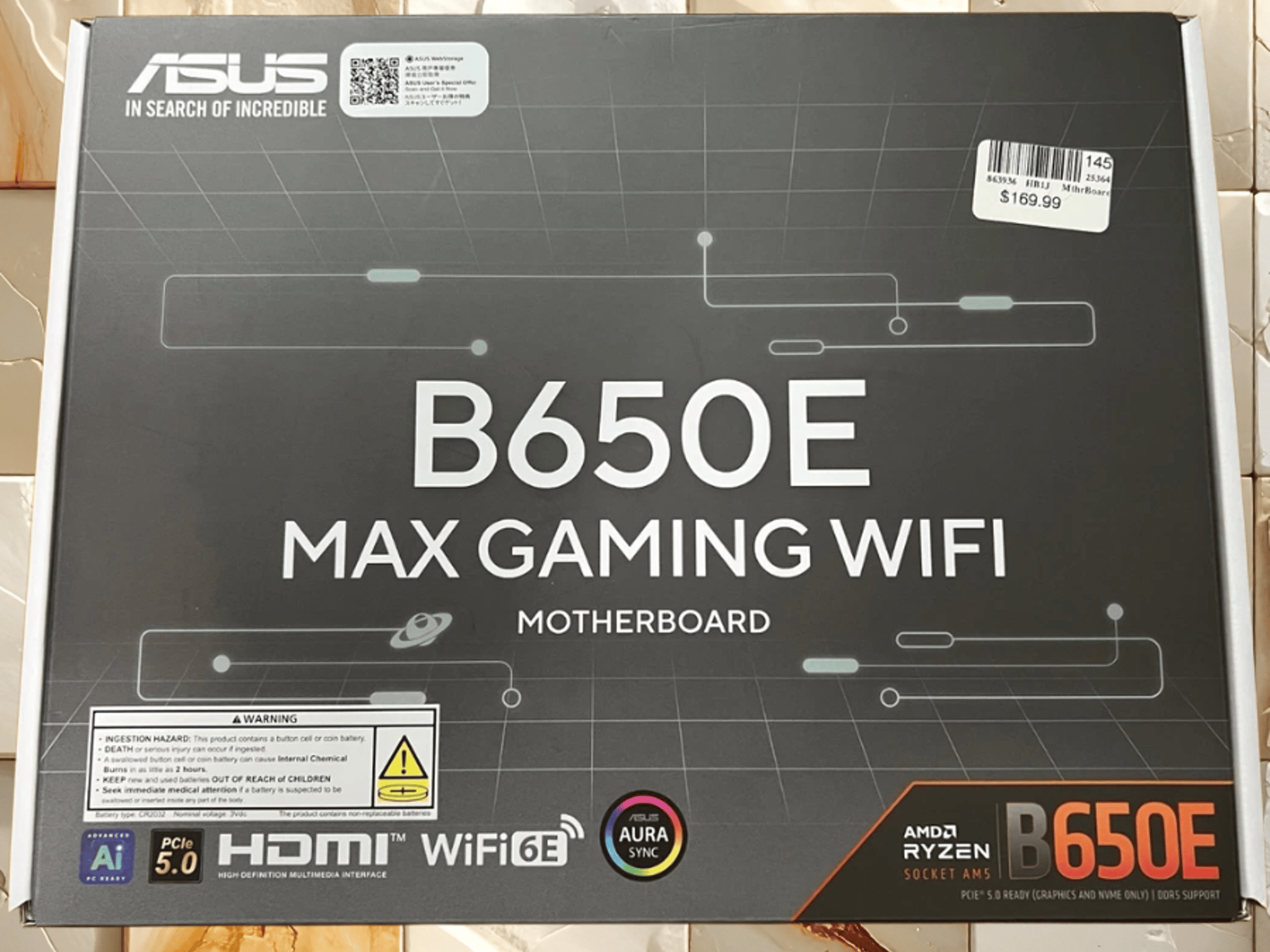 Brand new. ASUS B650E MAX GAMING WIFI AMD AM5 ATX Motherboard