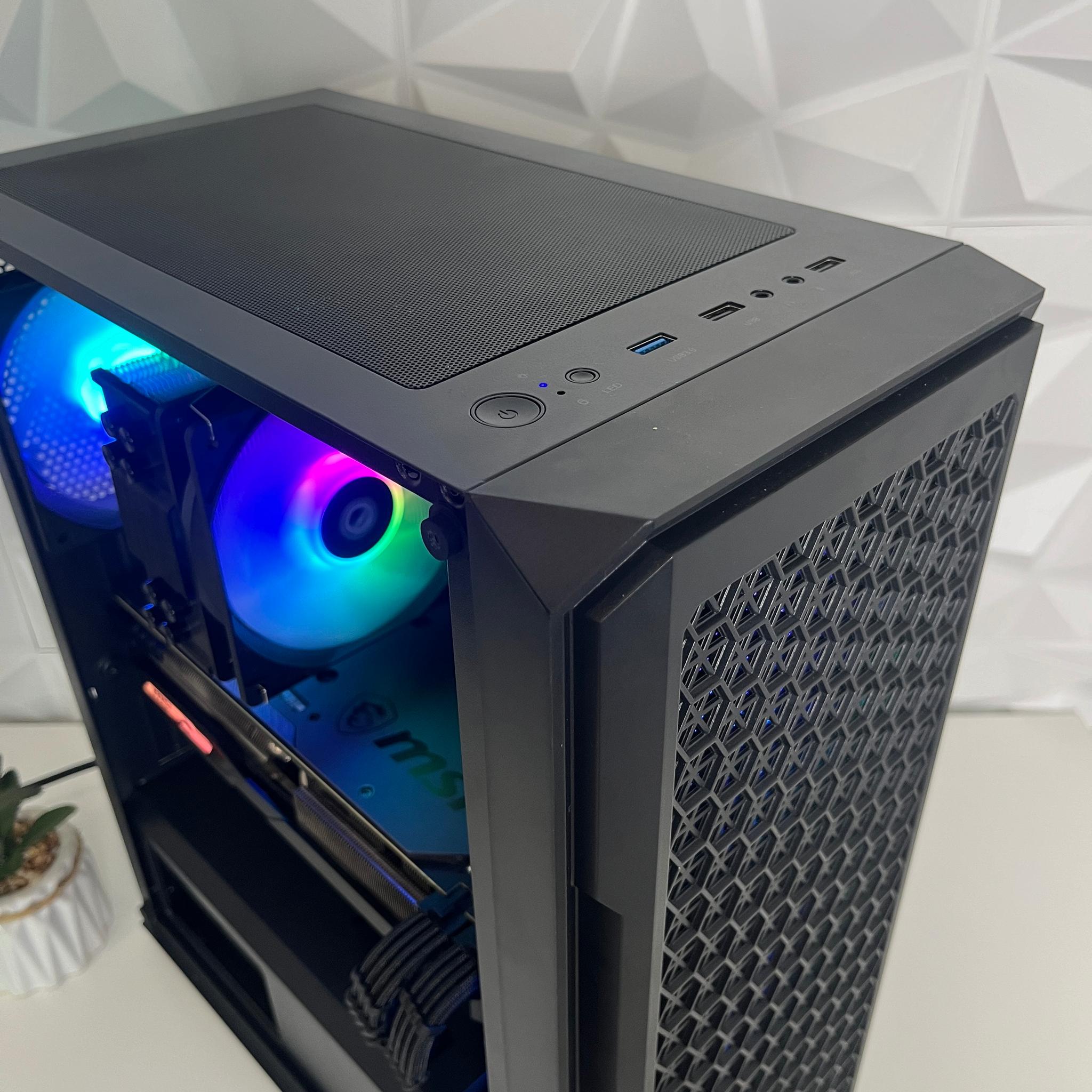 Black RGB Gaming PC | Ryzen 5 + 5700XT 8GB | 16GB