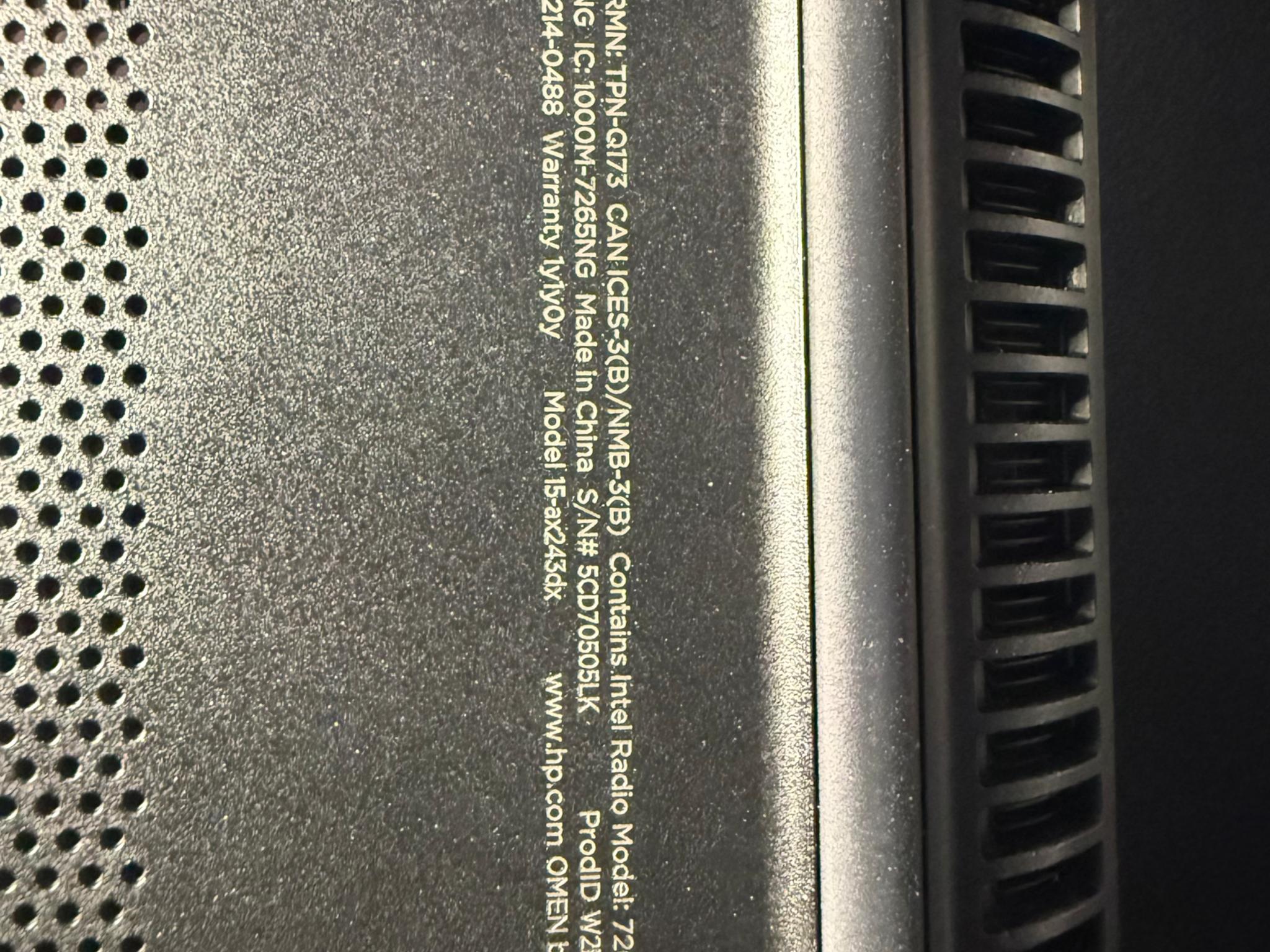 HP Omen 15” Gaming laptop i7-7700HQ GTX 1050