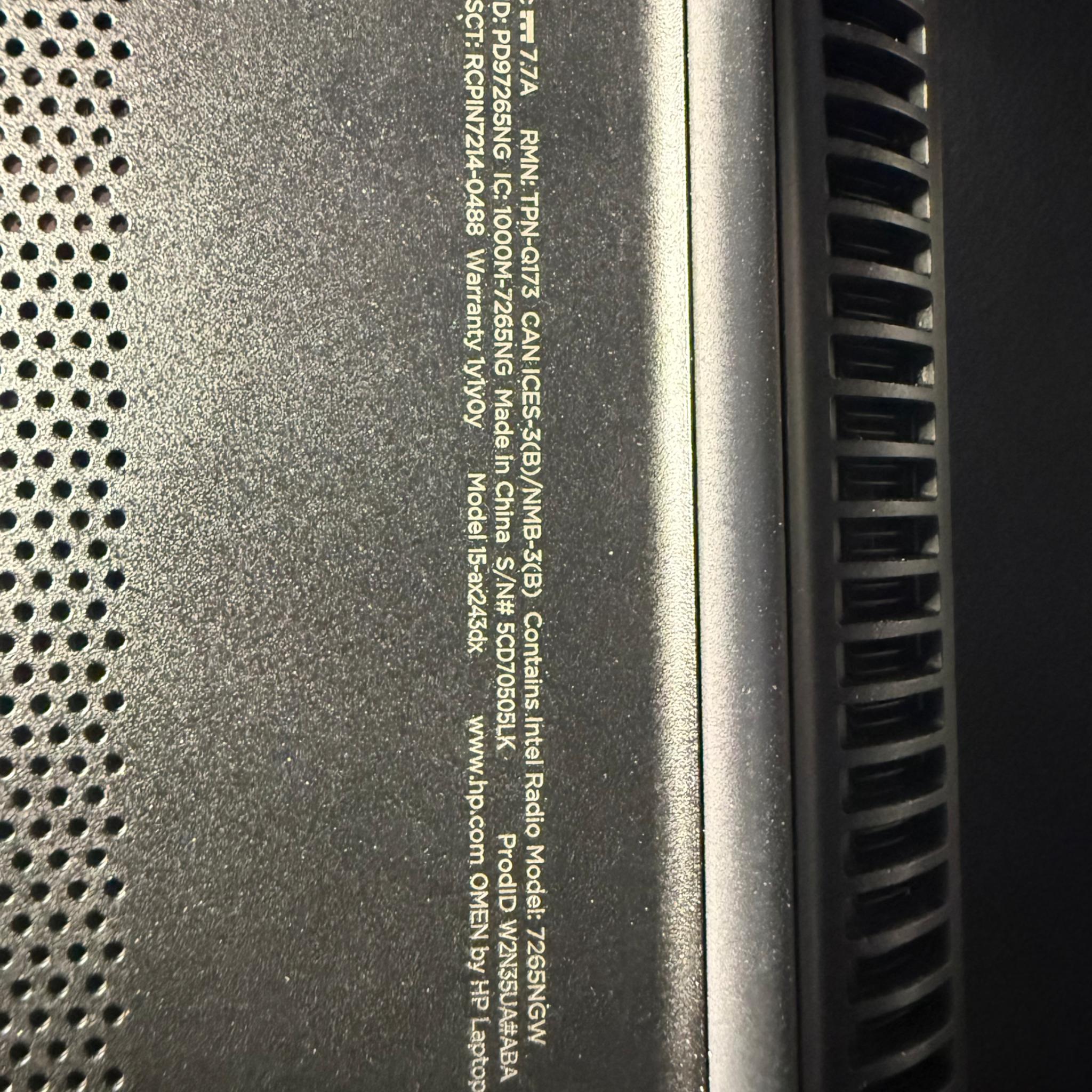 HP Omen 15” Gaming laptop i7-7700HQ GTX 1050