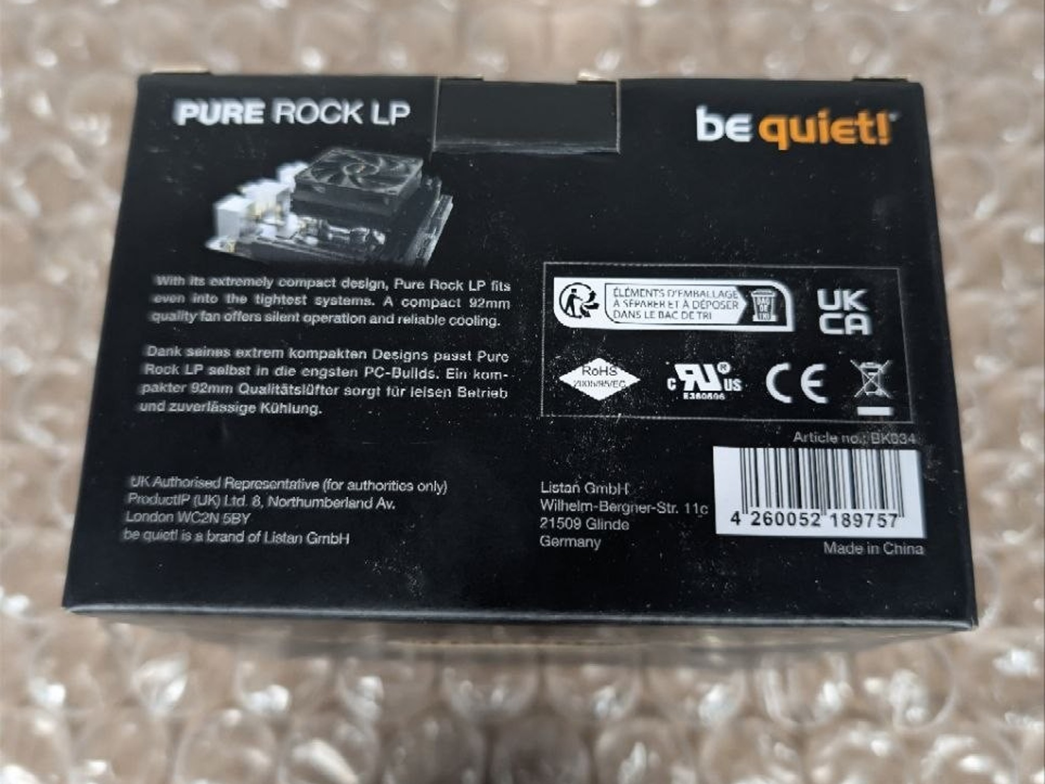 be quiet! Pure Rock Low Profile 100W TDP CPU Cooler