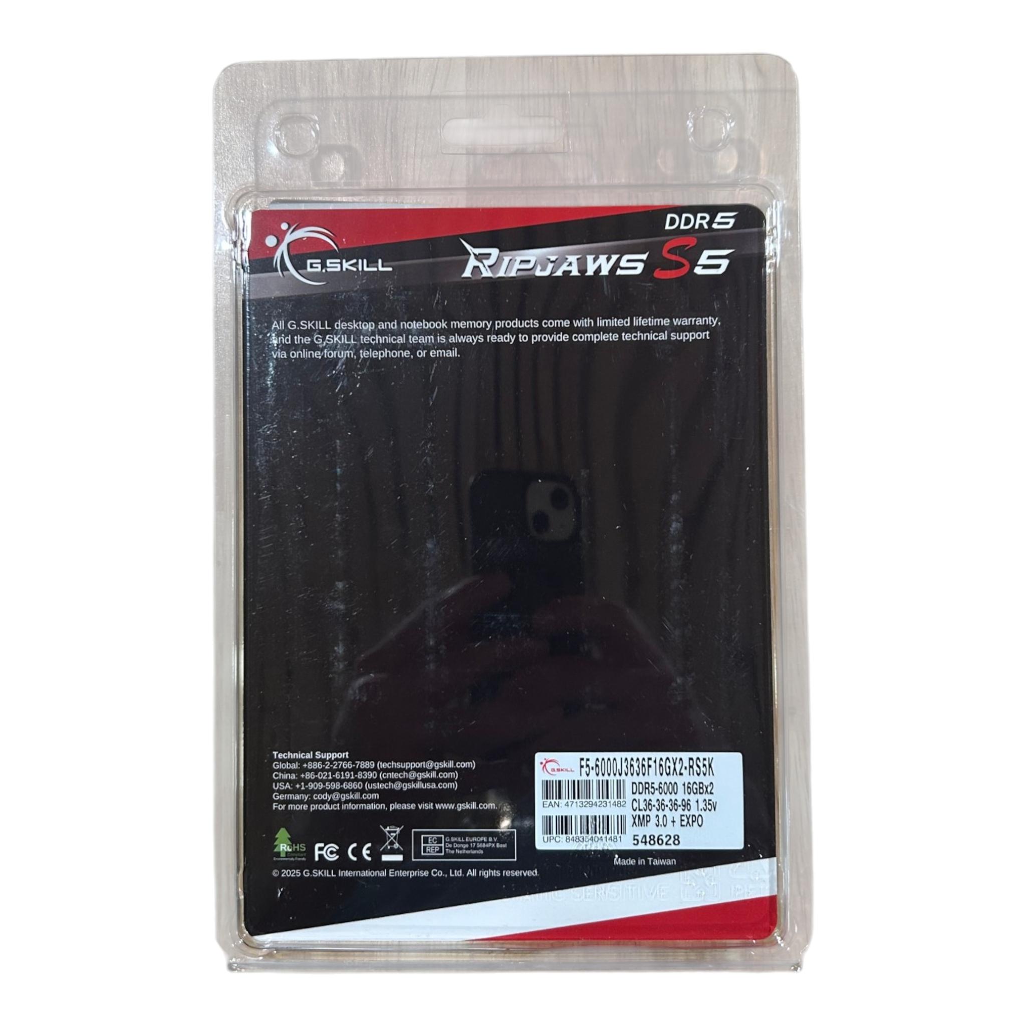 G.Skill Ripjaws S5 32GB (2 x 16GB) DDR5-6000 CL36