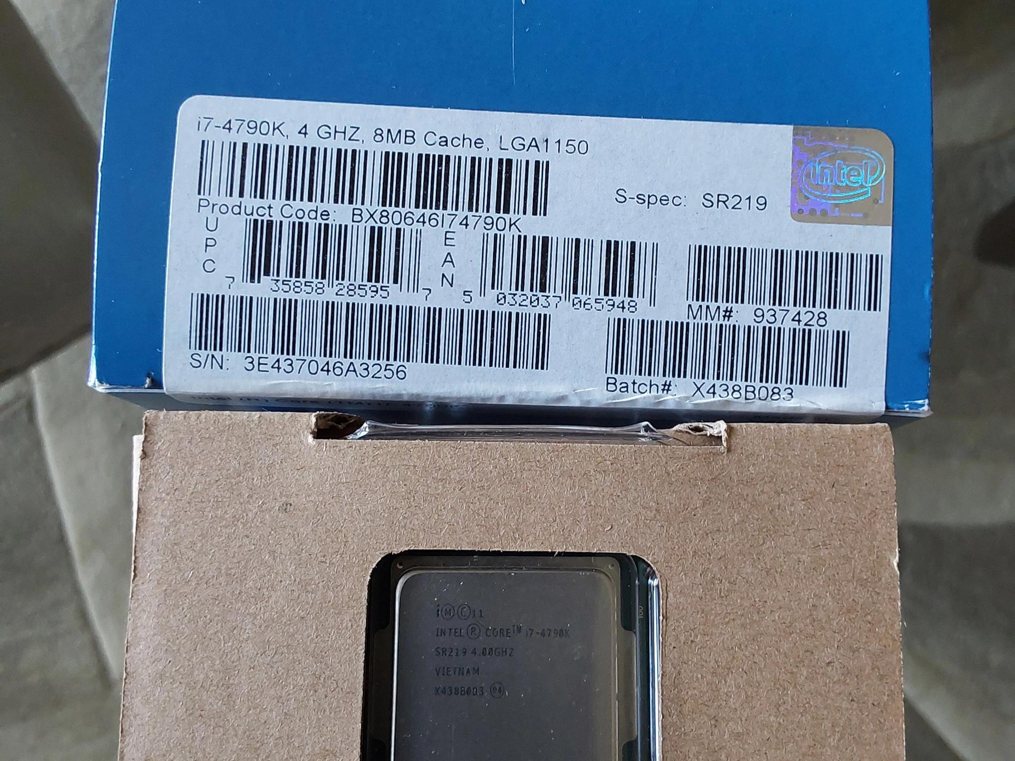 Intel i7 4790k 4.0GHz CPU IN ORIGINAL RETAIL BOX